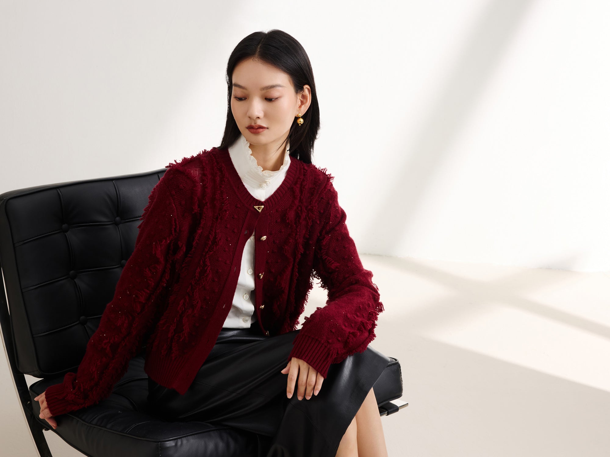 EP YAYING Red Knit Sweater