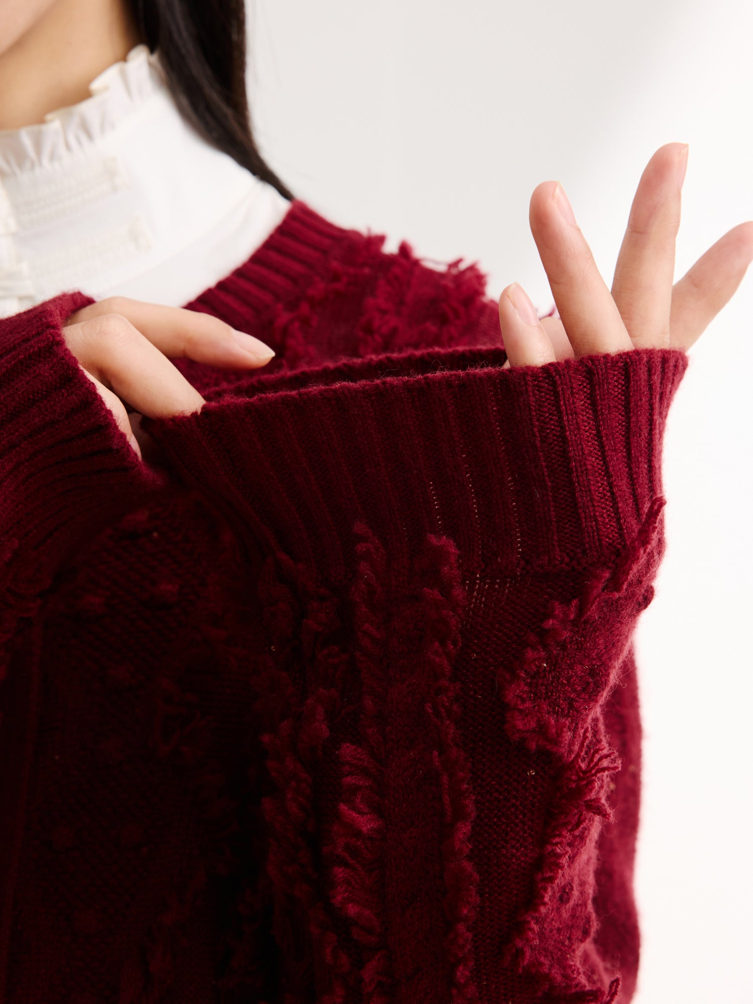 EP YAYING Red Knit Sweater