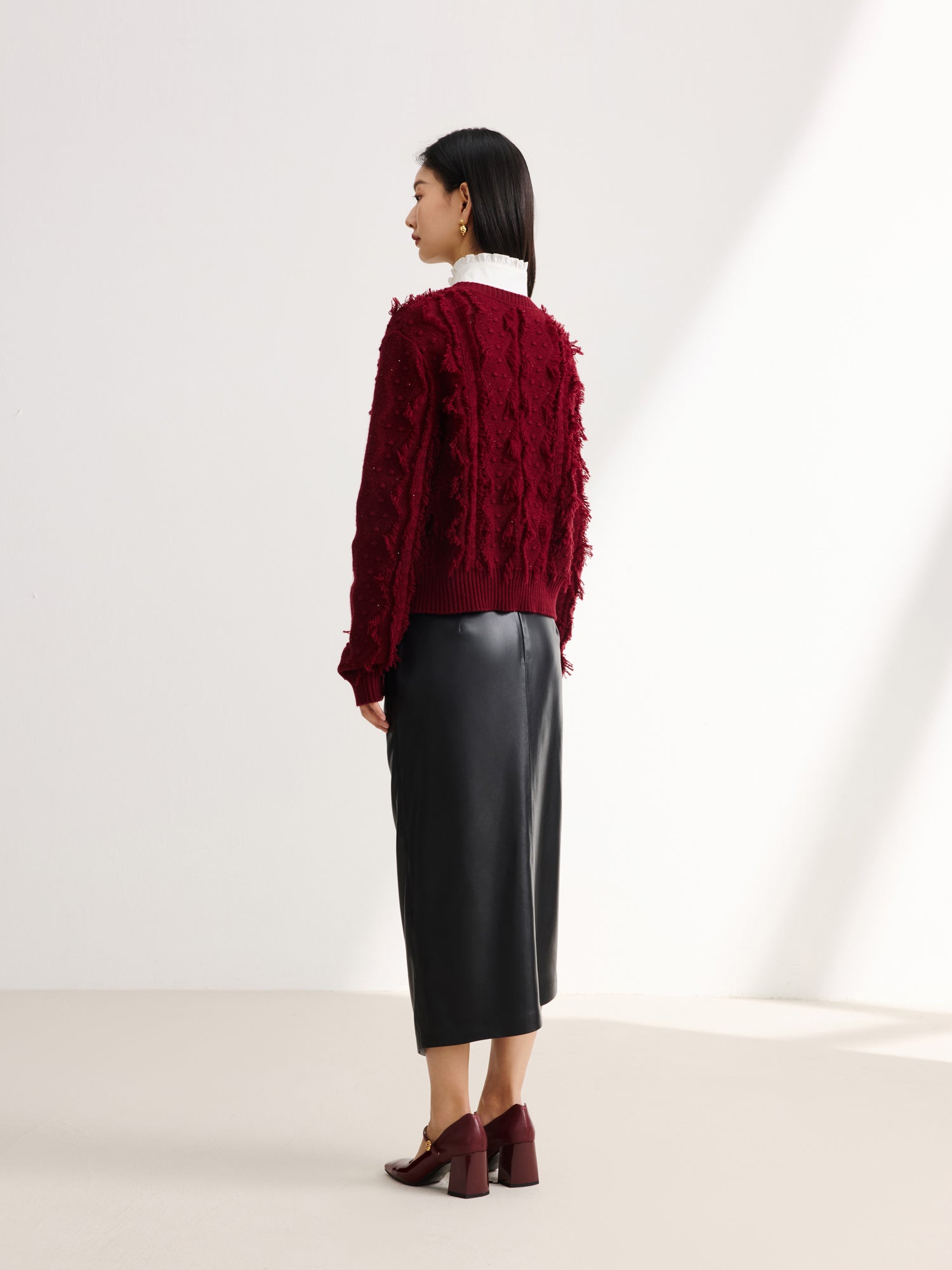 EP YAYING Red Knit Sweater