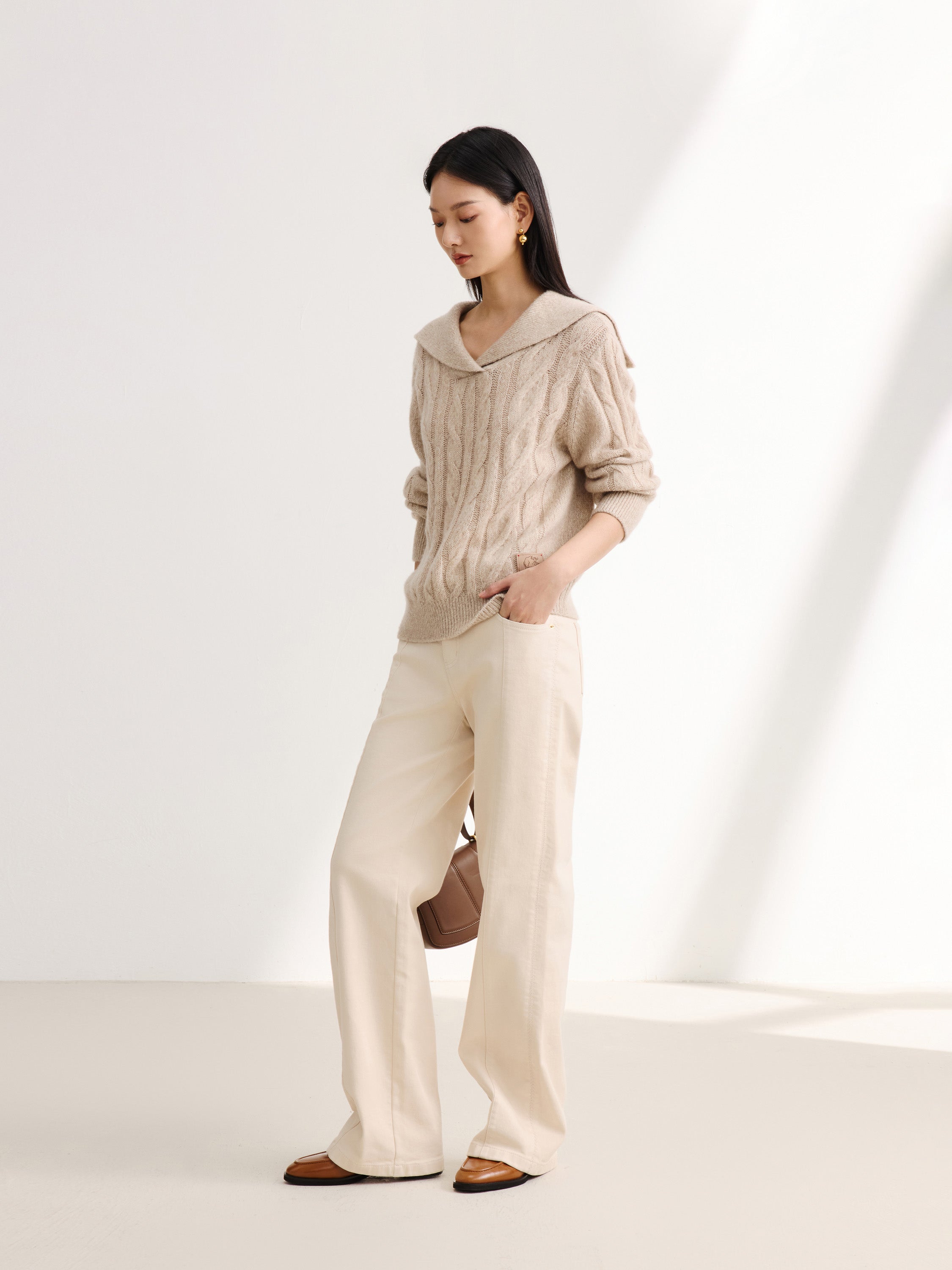 EP YAYING Beige Trousers