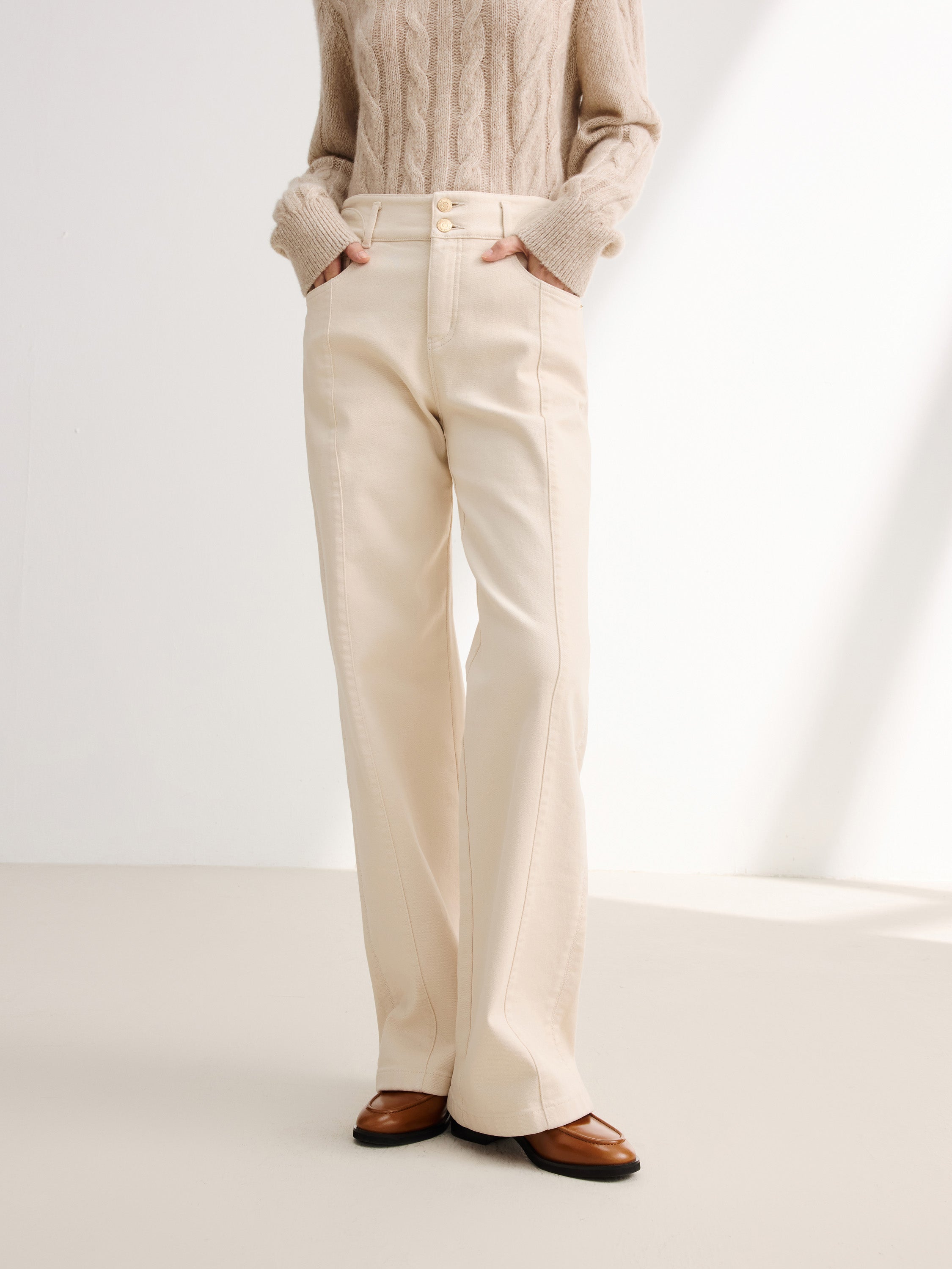 EP YAYING Beige Trousers