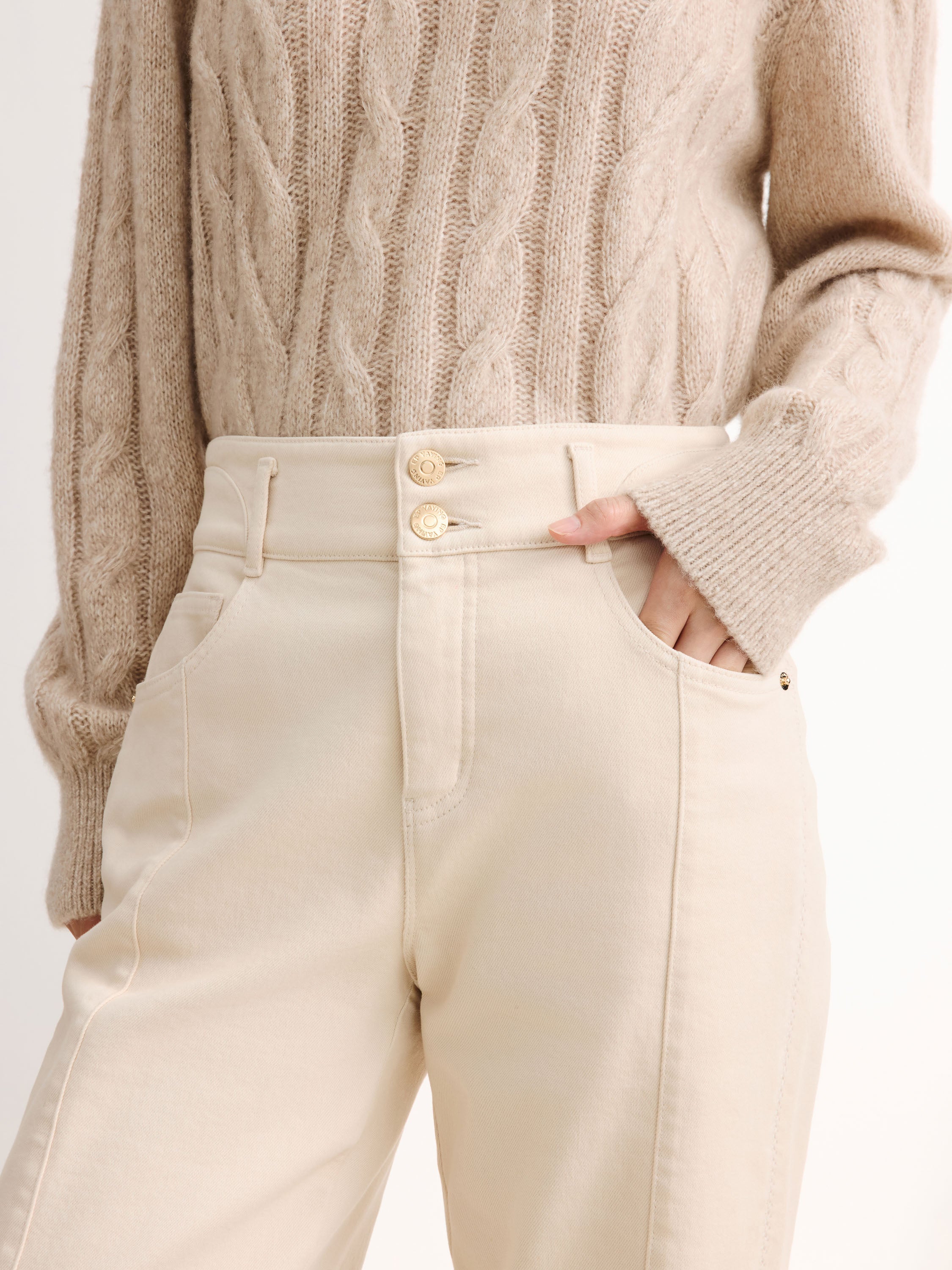 EP YAYING Beige Trousers