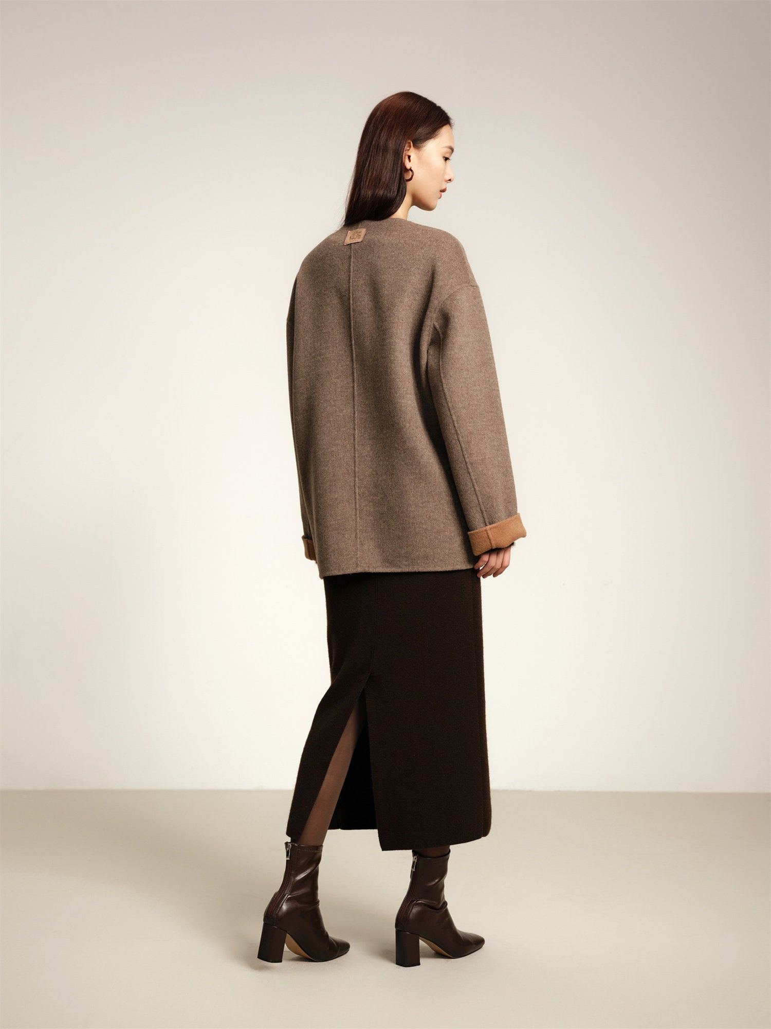 EP YAYING Yak Wool Cashmere Double-Sided Wool Coat