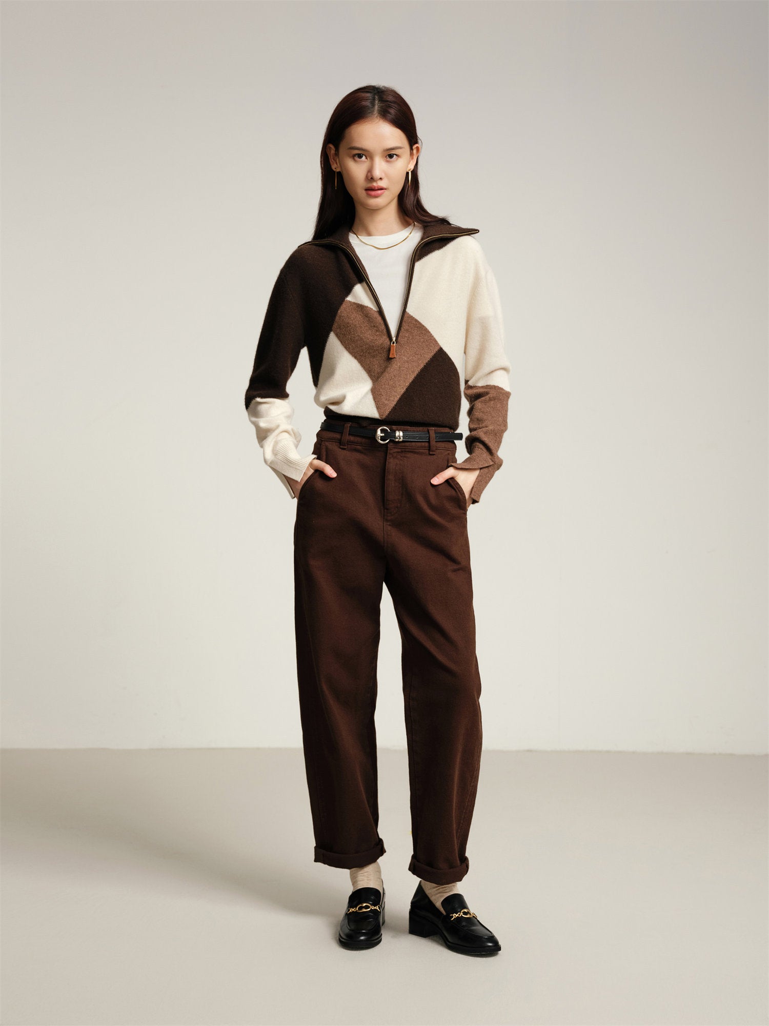 EP YAYING Blended Knitted Sweater