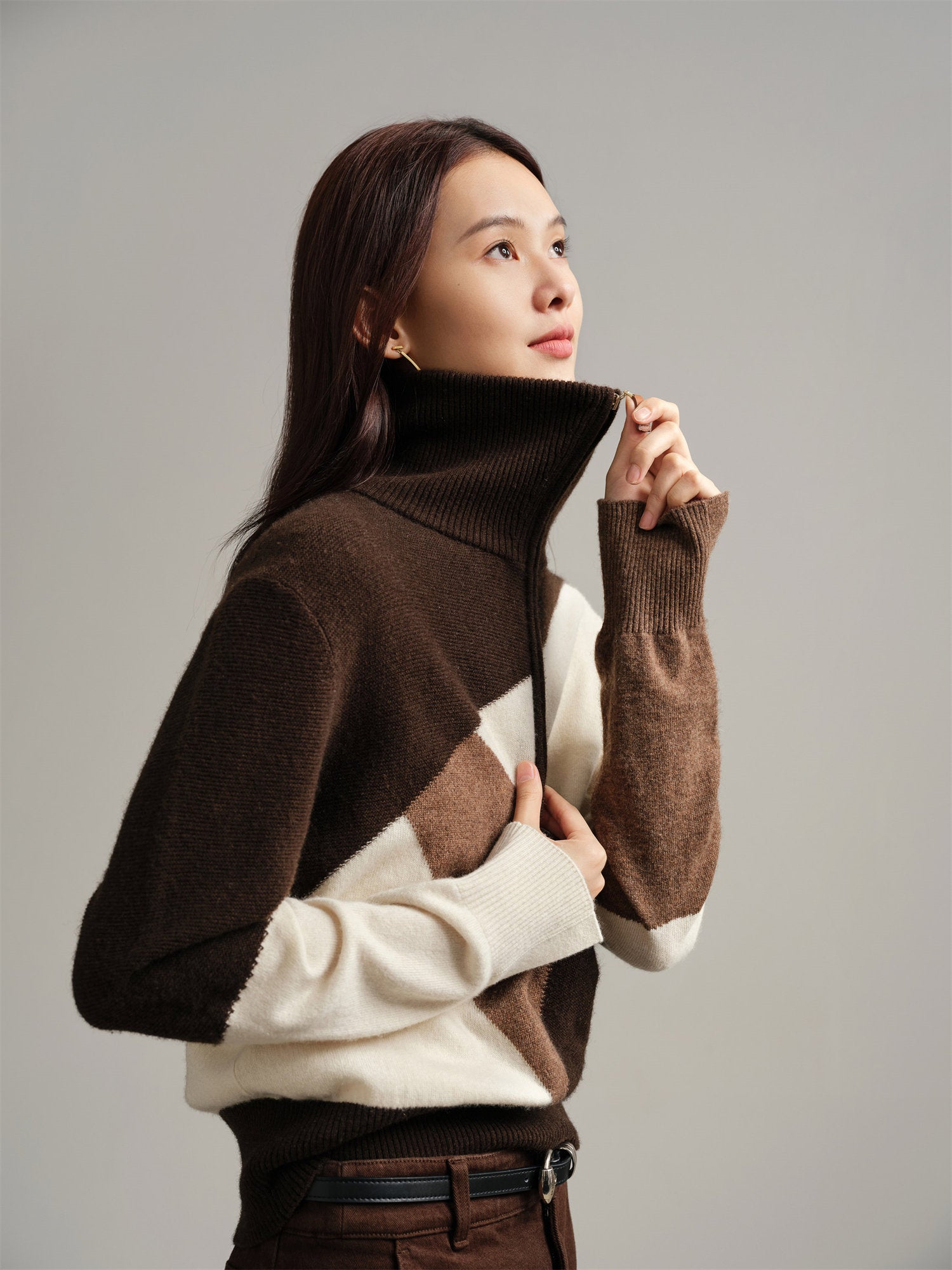 EP YAYING Blended Knitted Sweater