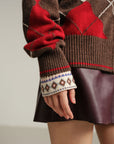 EP YAYING Multicolor Pattern Knit Cardigan