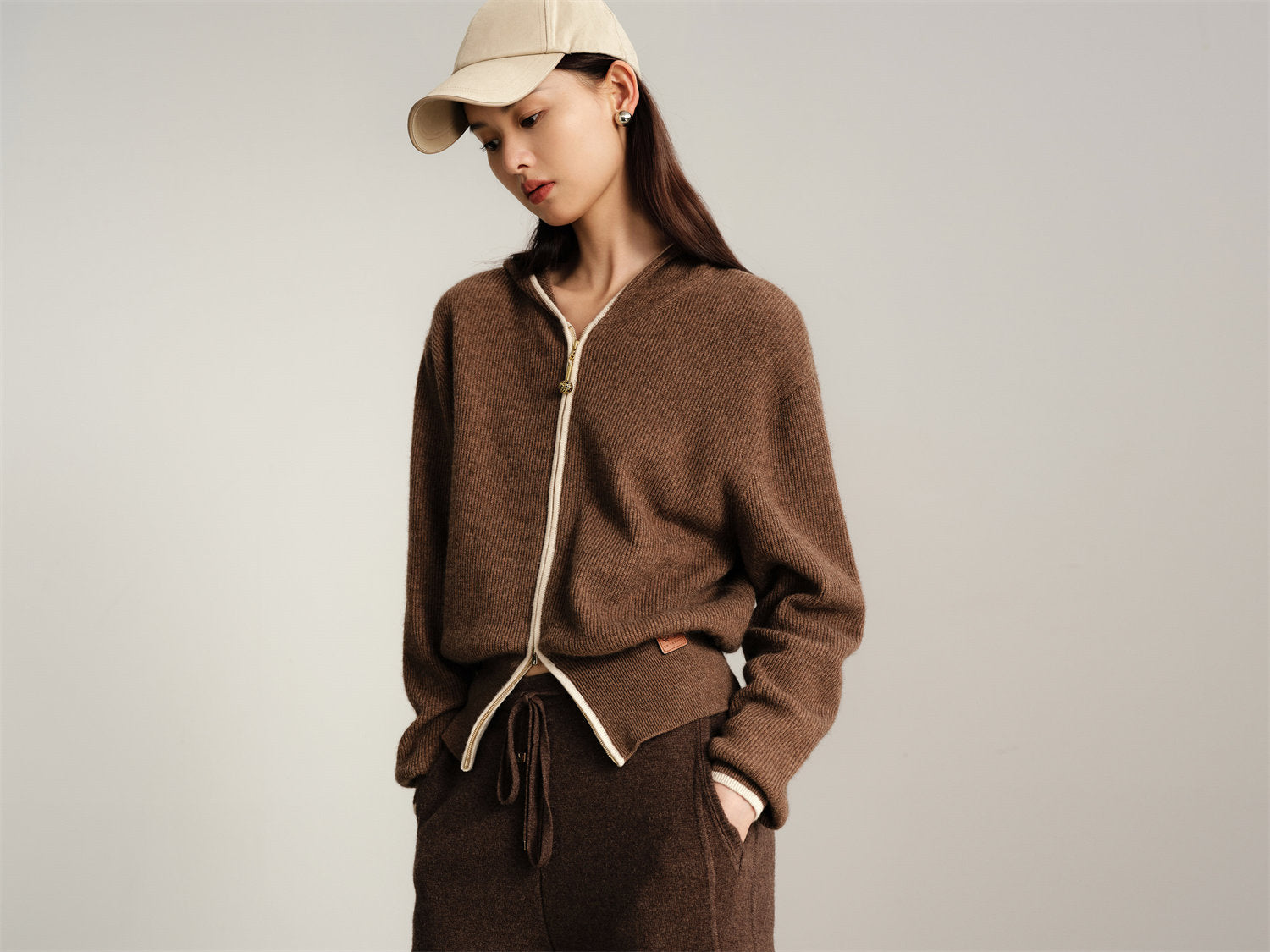 EP YAYING Hooded Knitted Wool Sweater