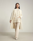 EP YAYING Notched Collar Cashmere Coat
