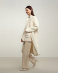 EP YAYING Notched Collar Cashmere Coat