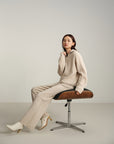EP YAYING V-Neck Cable Knit Cashmere Sweater