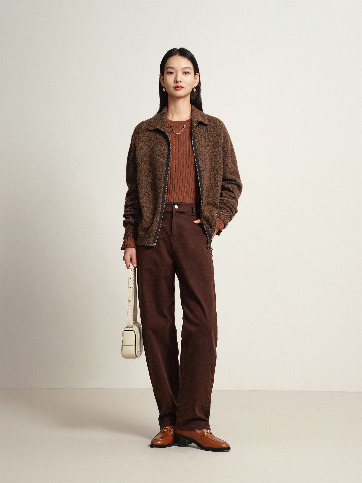 EP YAYING Yak Wool Knitted Cardigan