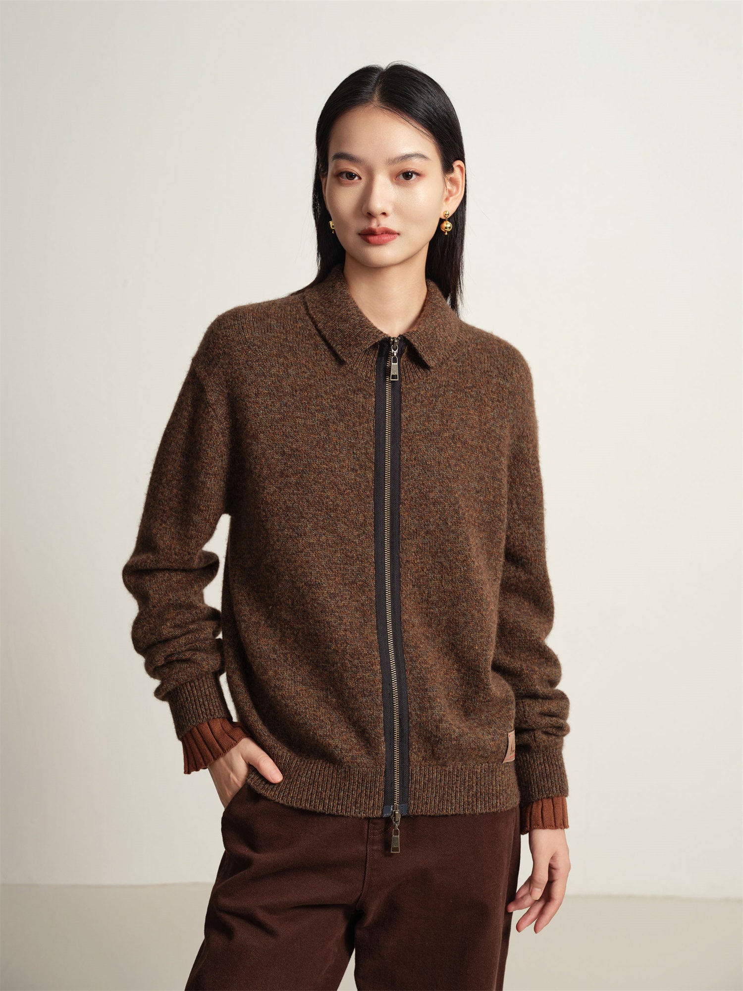 EP YAYING Yak Wool Knitted Cardigan