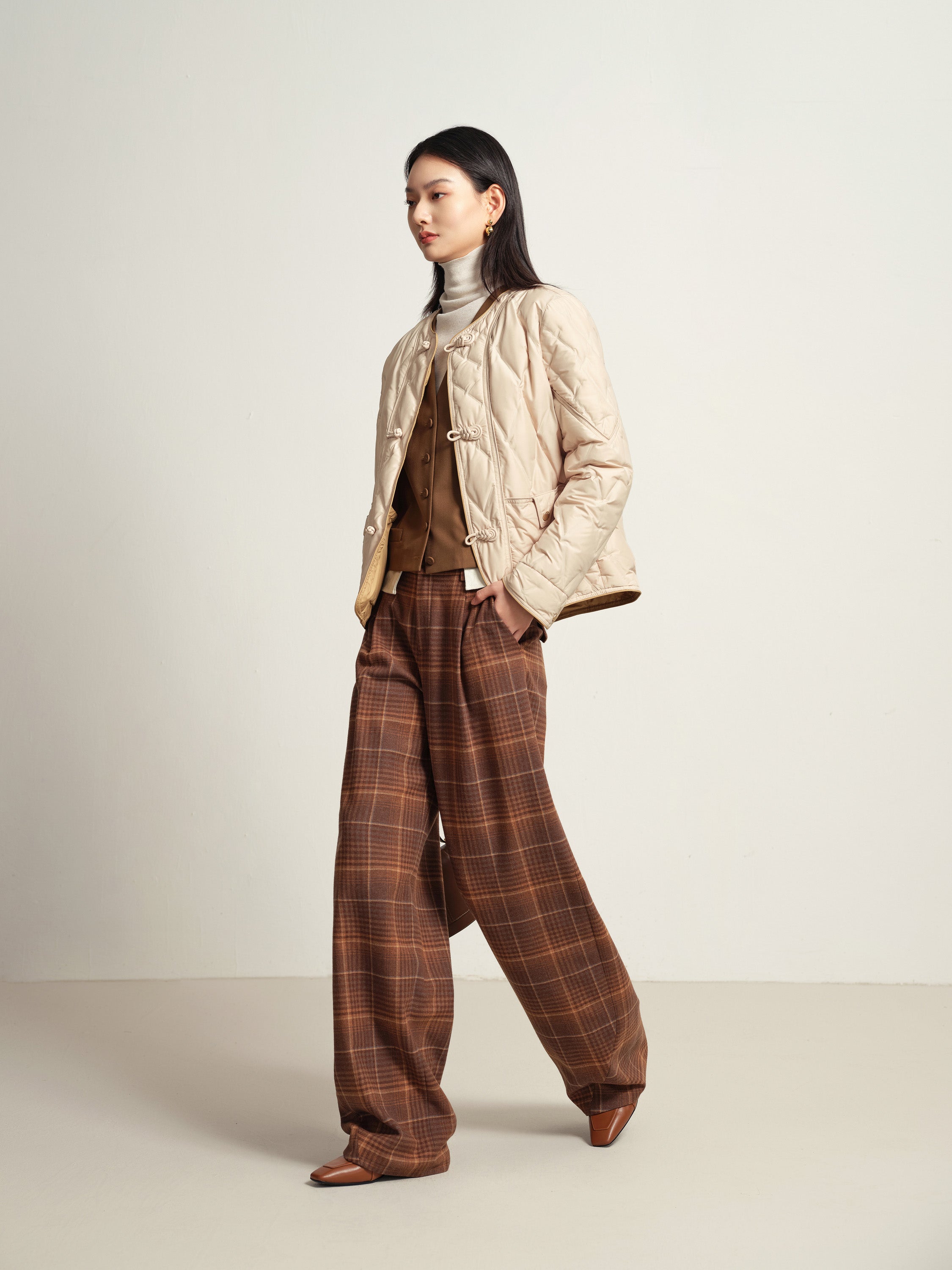 EP YAYING Beige Knit Cardigan