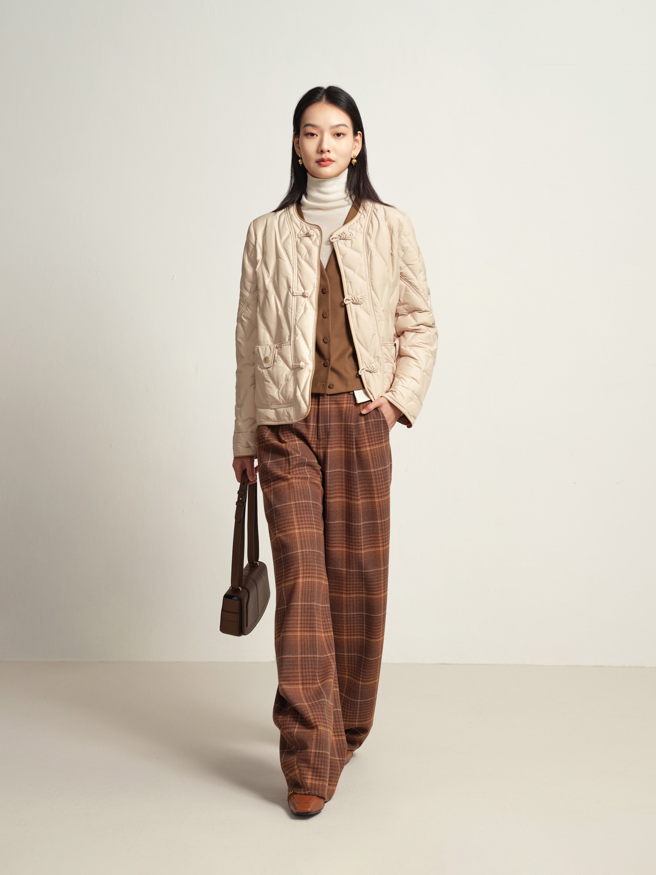 EP YAYING Beige Knit Cardigan
