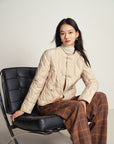 EP YAYING Beige Knit Cardigan