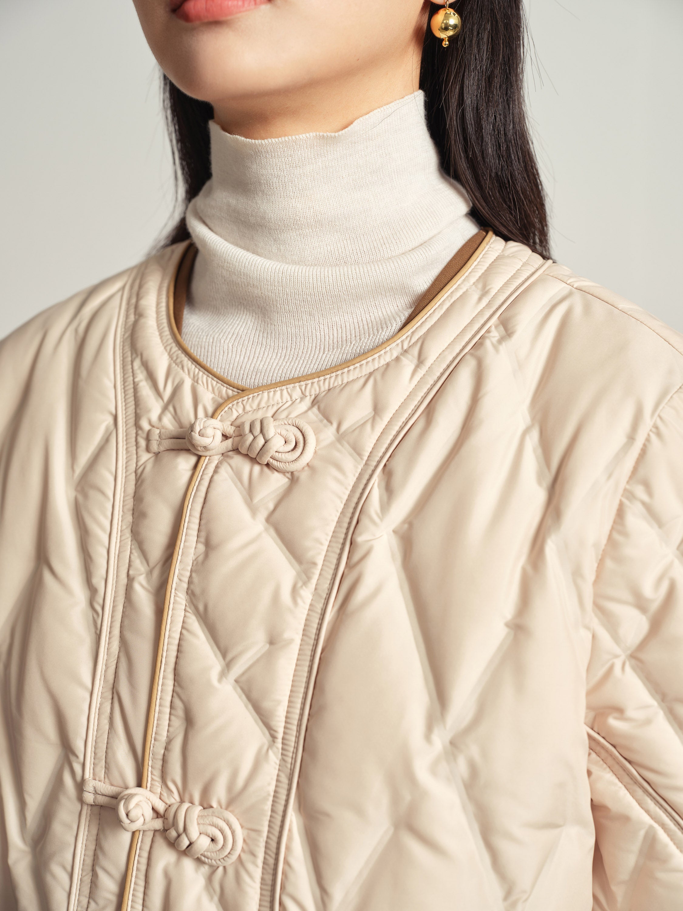 EP YAYING Beige Knit Cardigan
