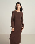 EP YAYING Brown Knit Dress