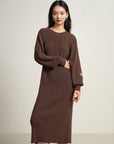 EP YAYING Brown Knit Dress