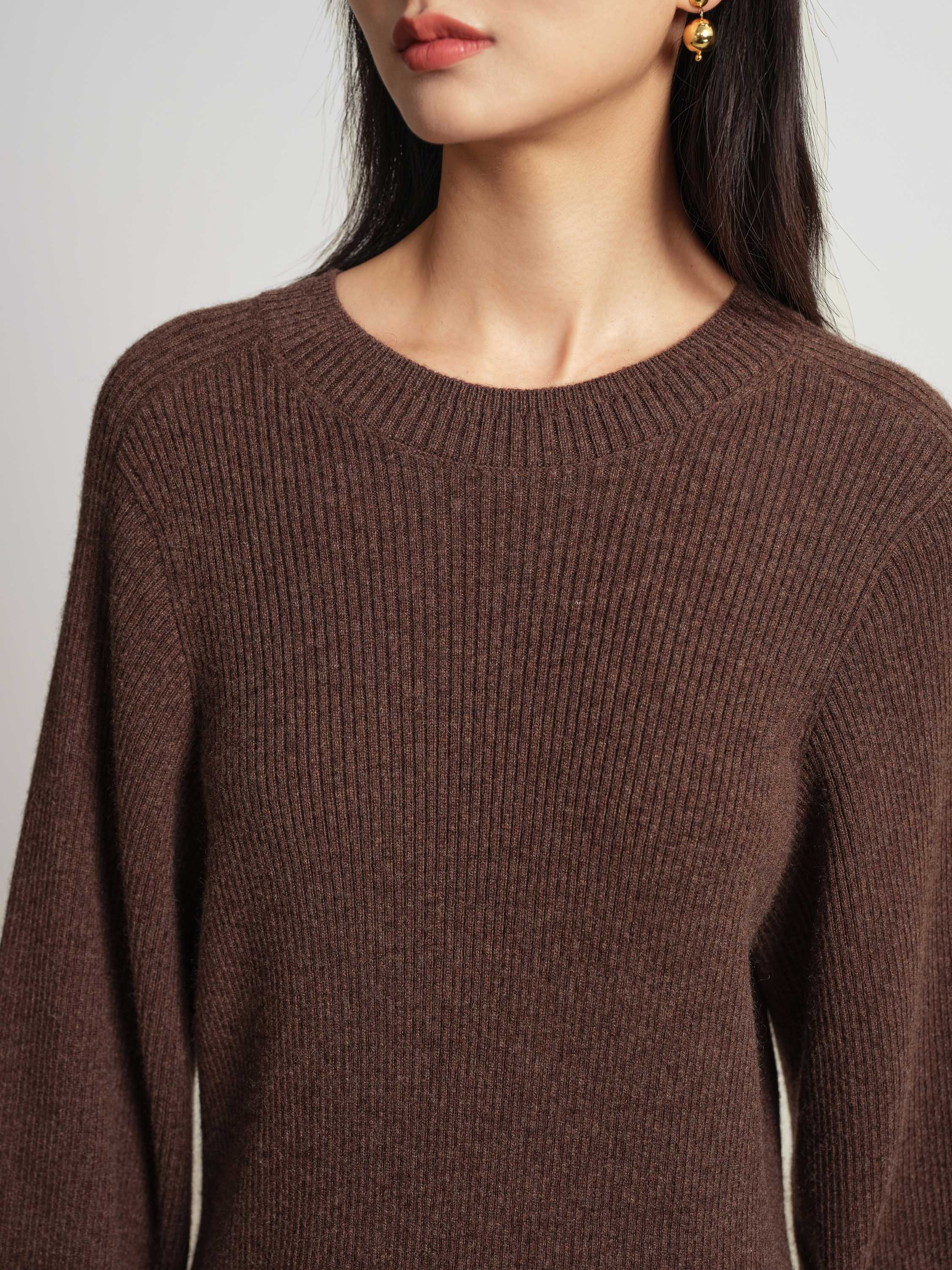 EP YAYING Brown Knit Dress