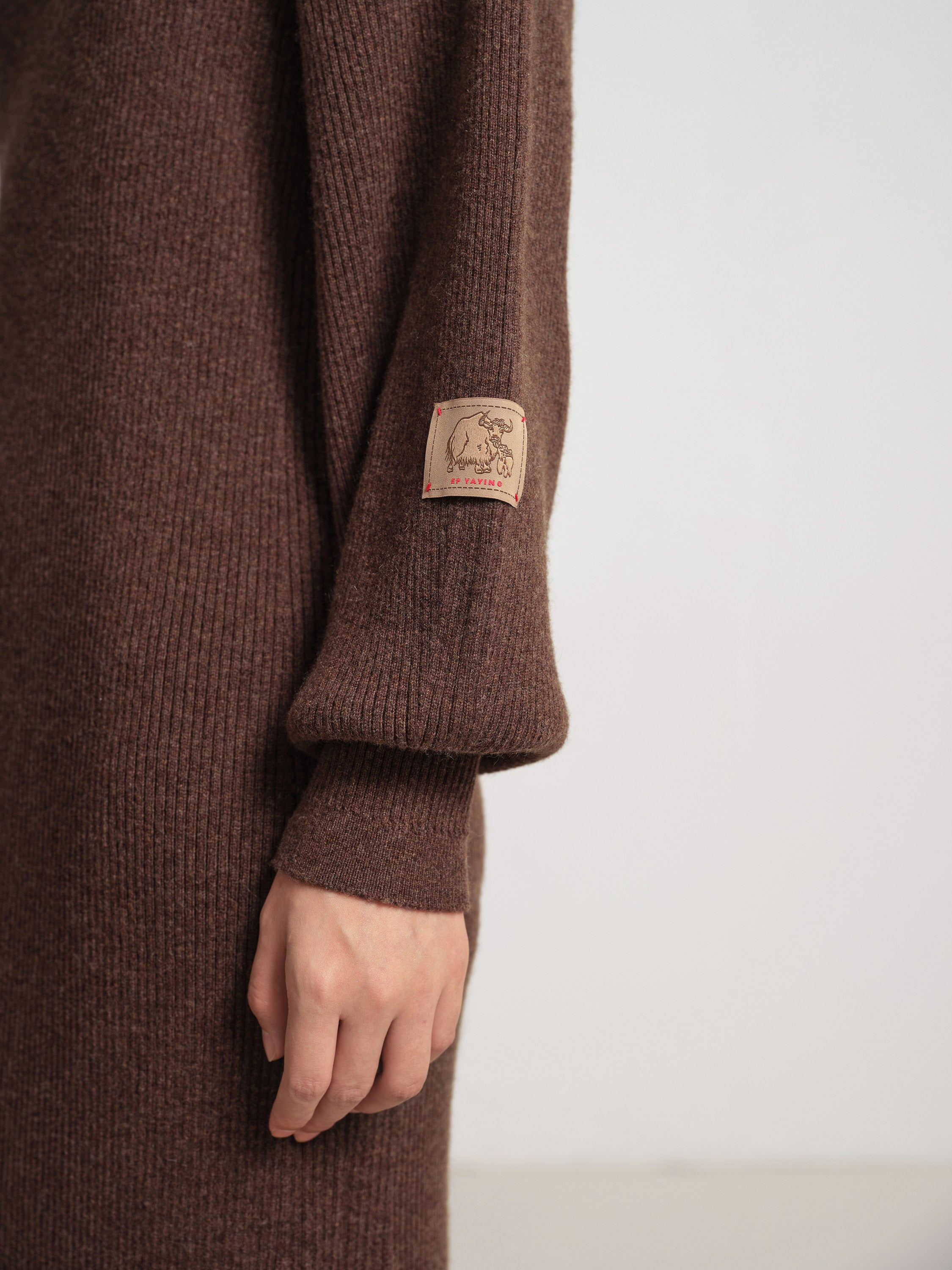 EP YAYING Brown Knit Dress