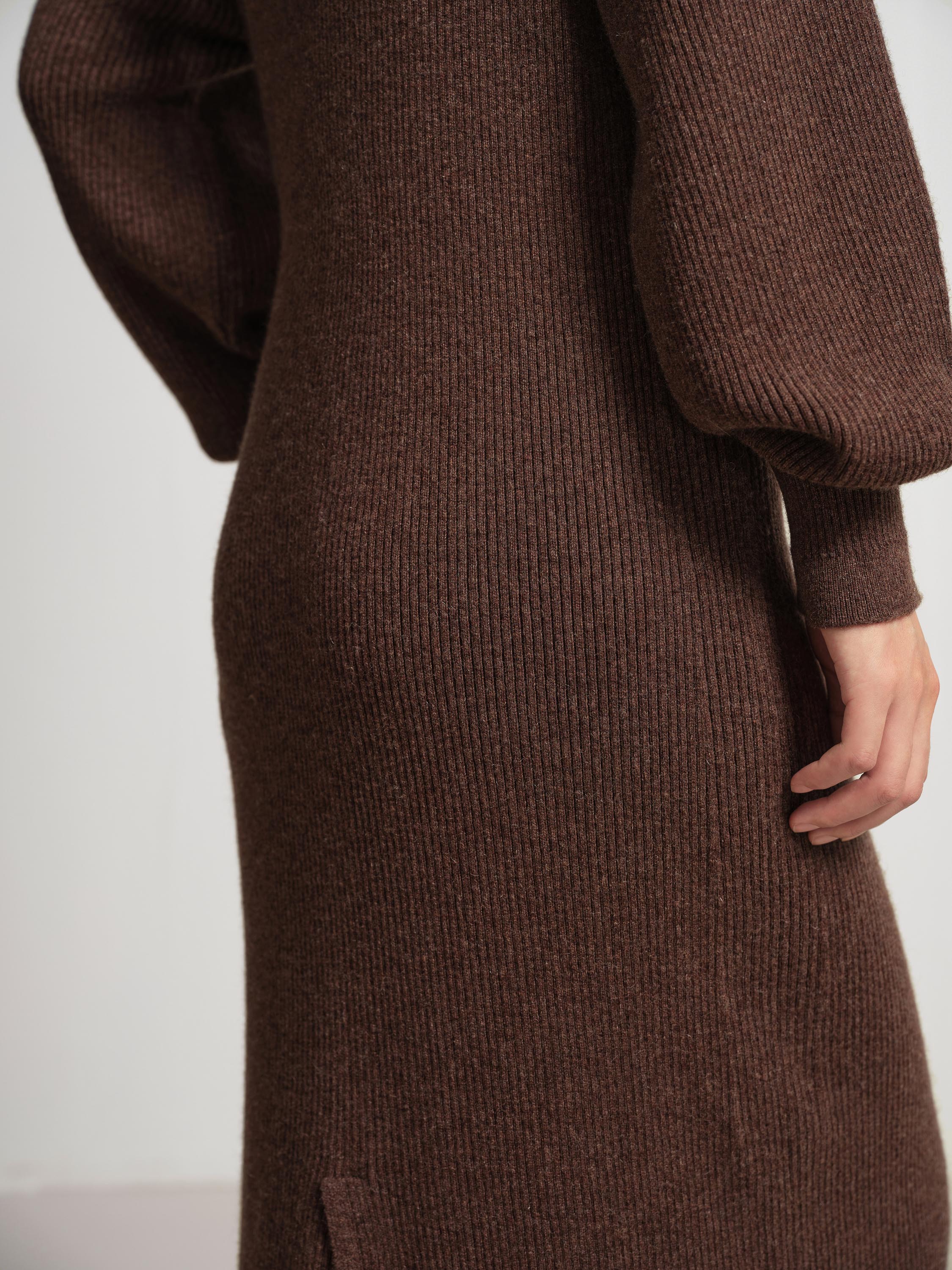 EP YAYING Brown Knit Dress