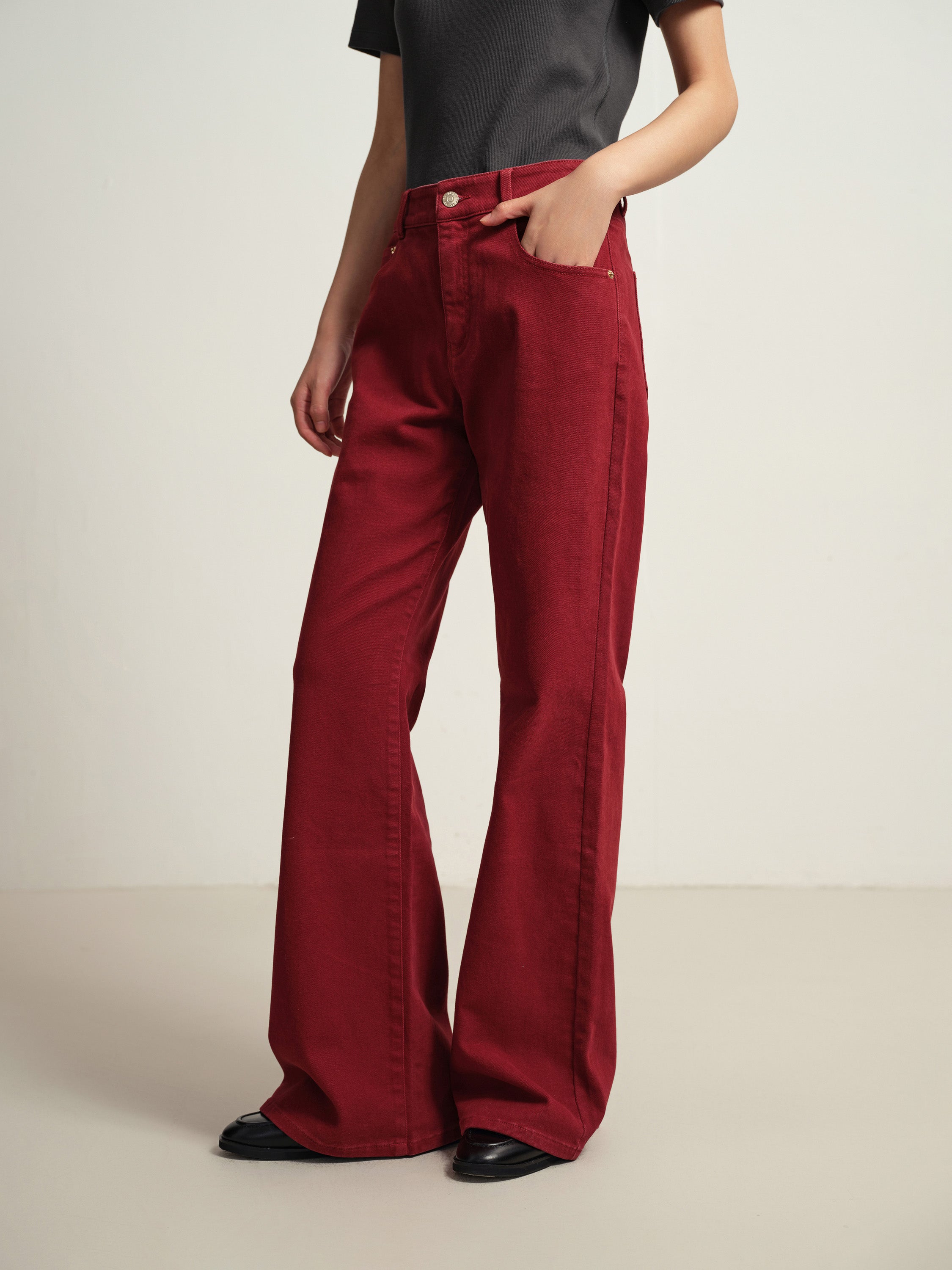 EP YAYING Red Slim Fit Pants
