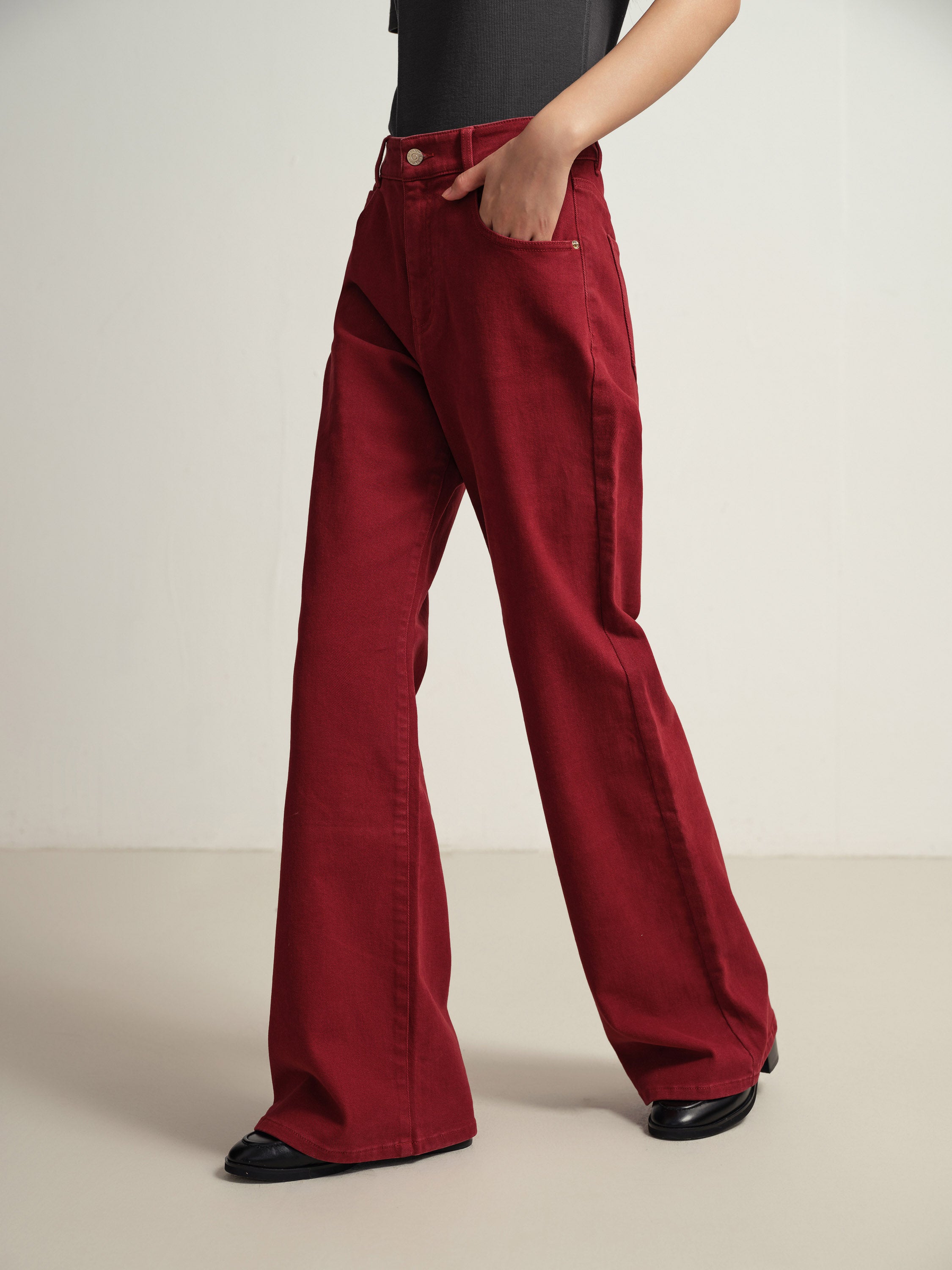 EP YAYING Red Slim Fit Pants