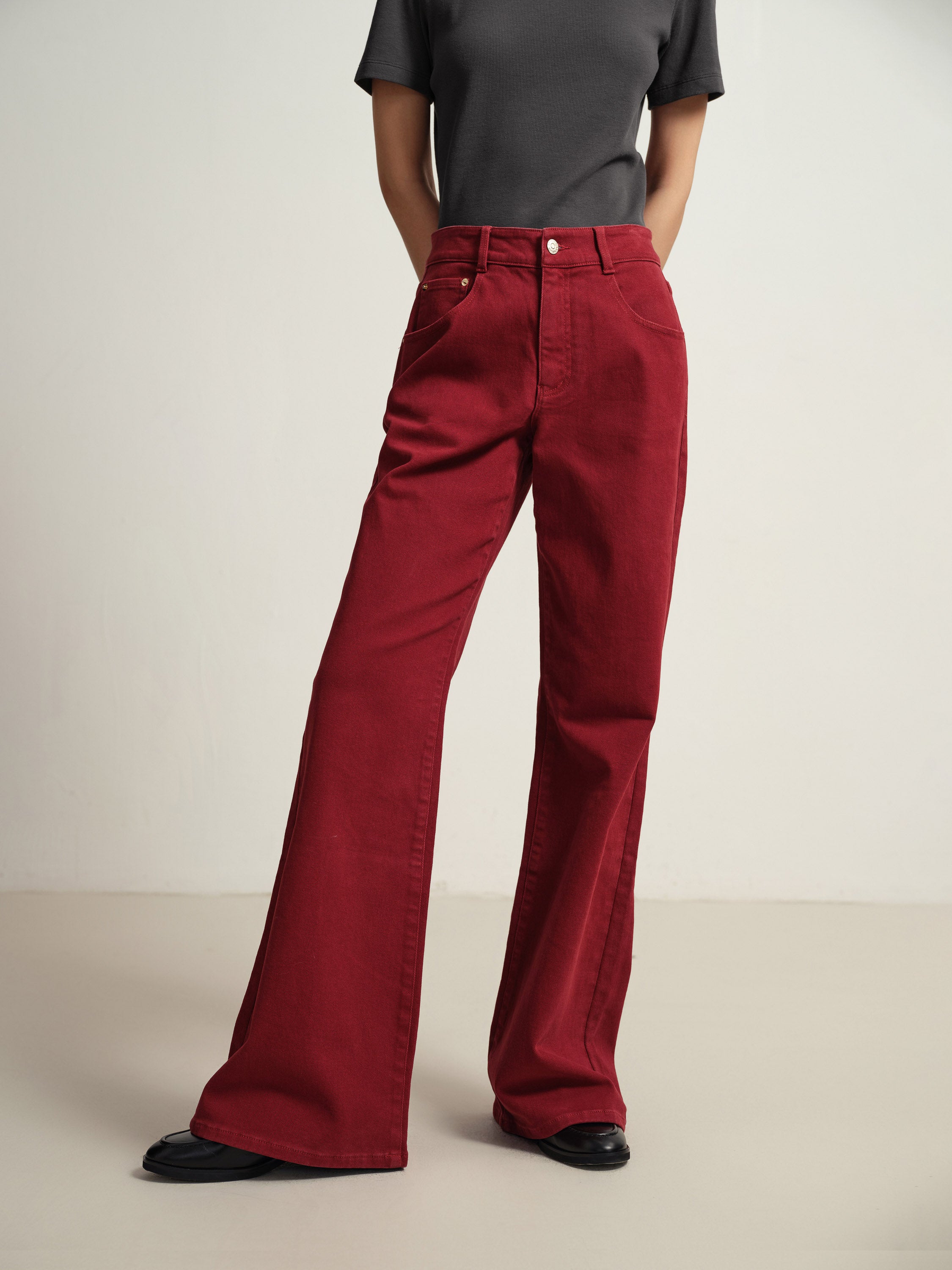 EP YAYING Red Slim Fit Pants