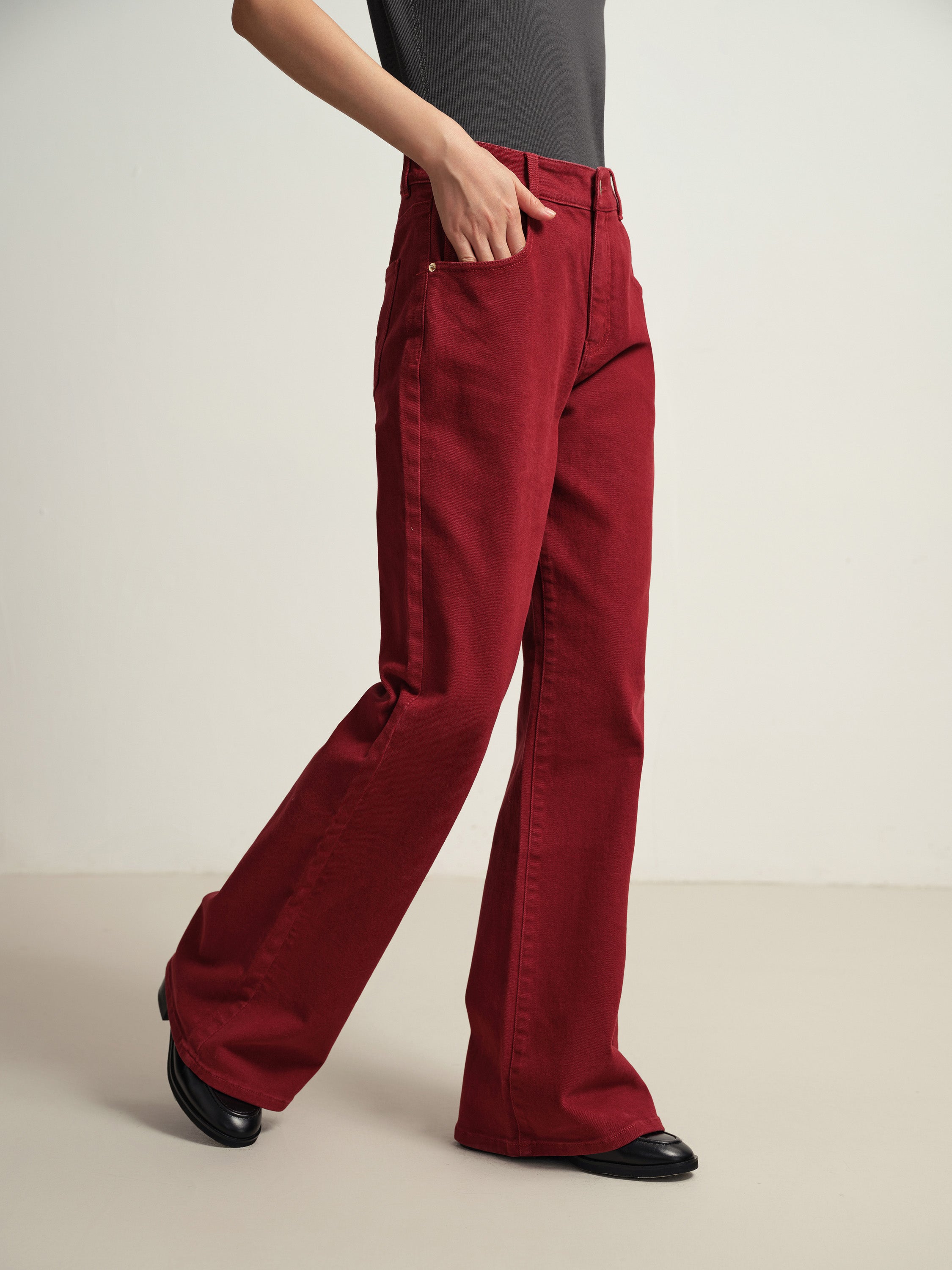 EP YAYING Red Slim Fit Pants