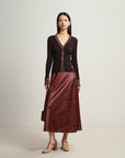 EP YAYING Ethnic Jacquard Knitted Cardigan