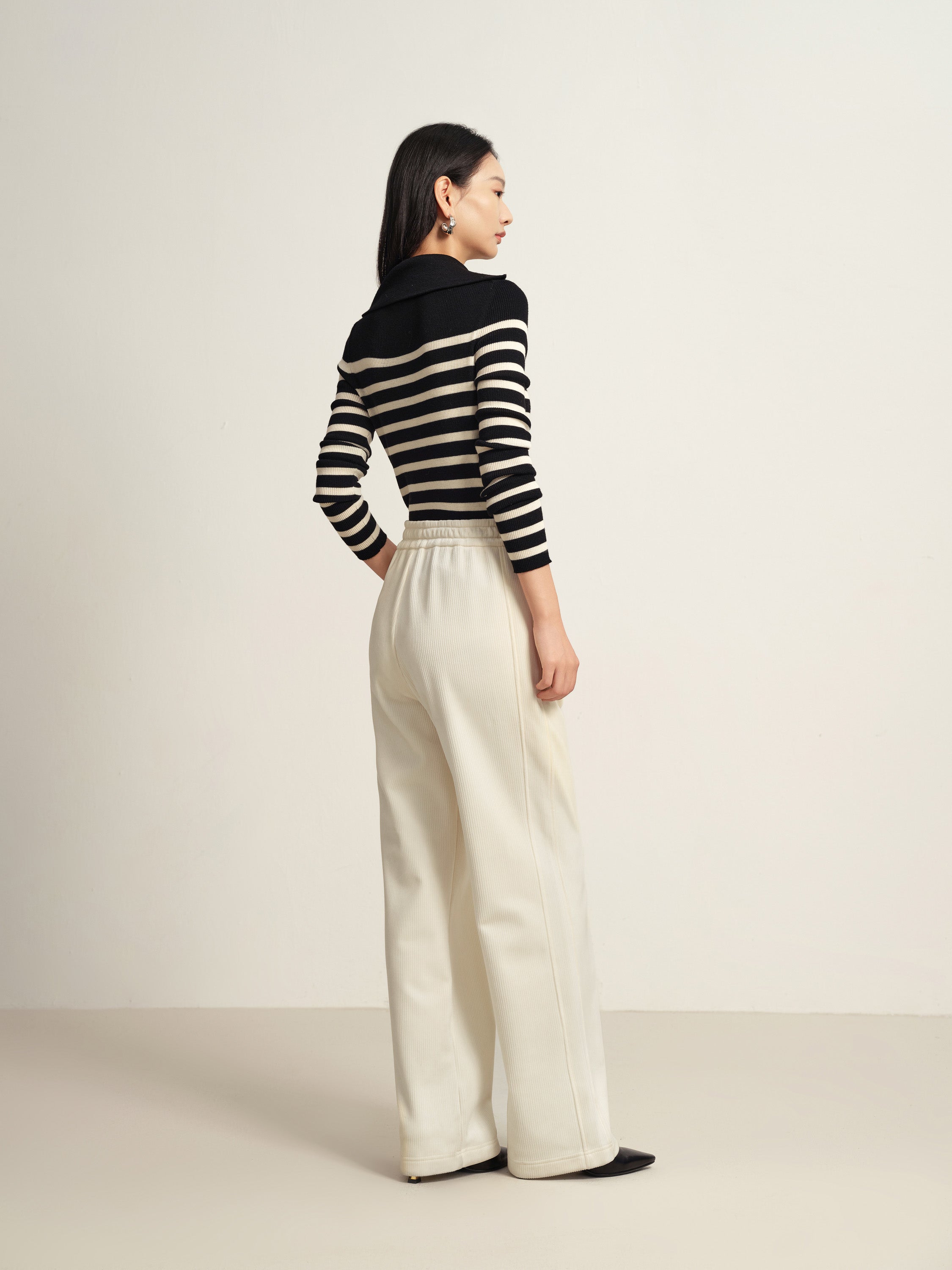 EP YAYING Beige Casual Trousers