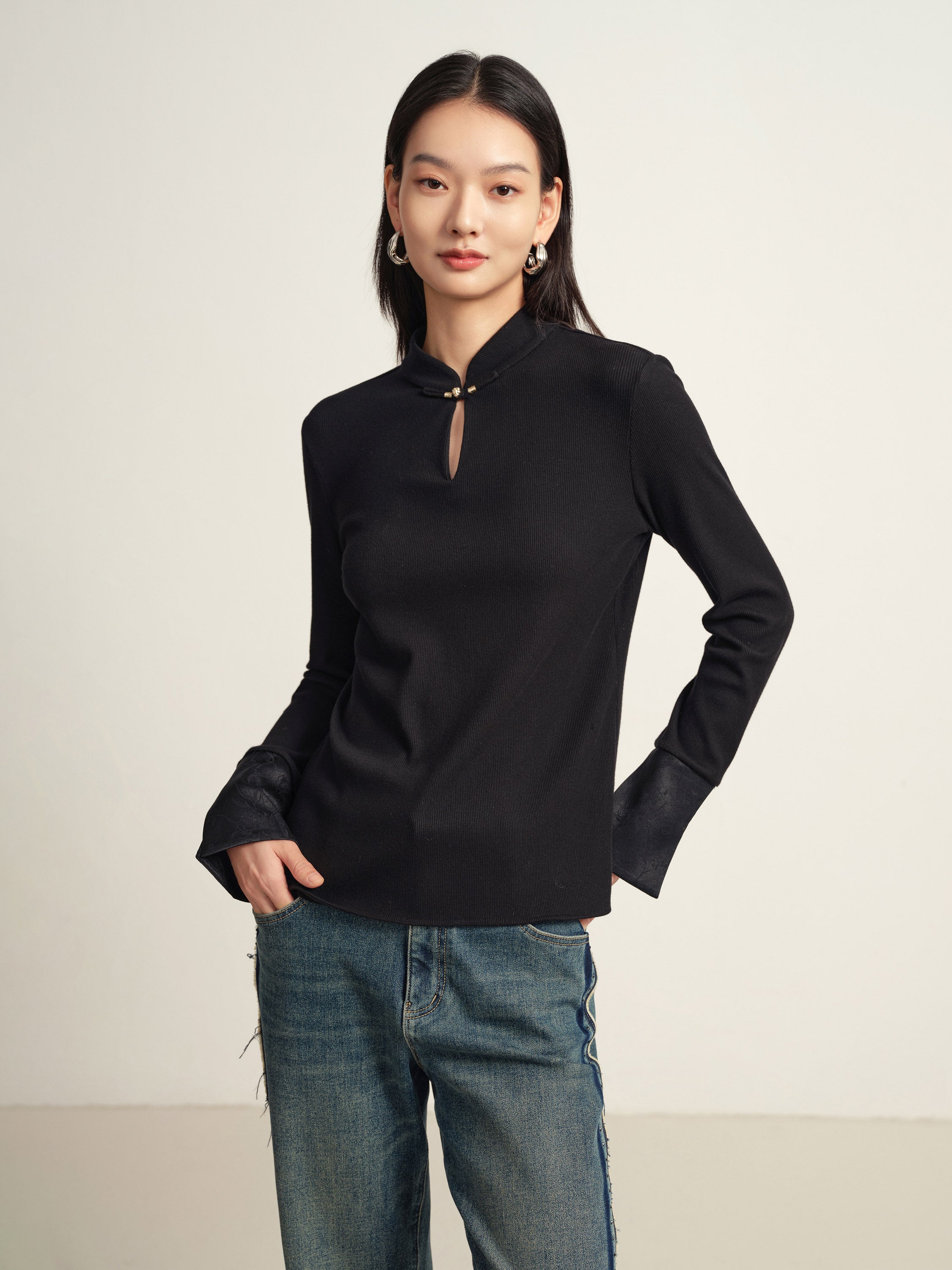 EP YAYING Black Structured Jacket