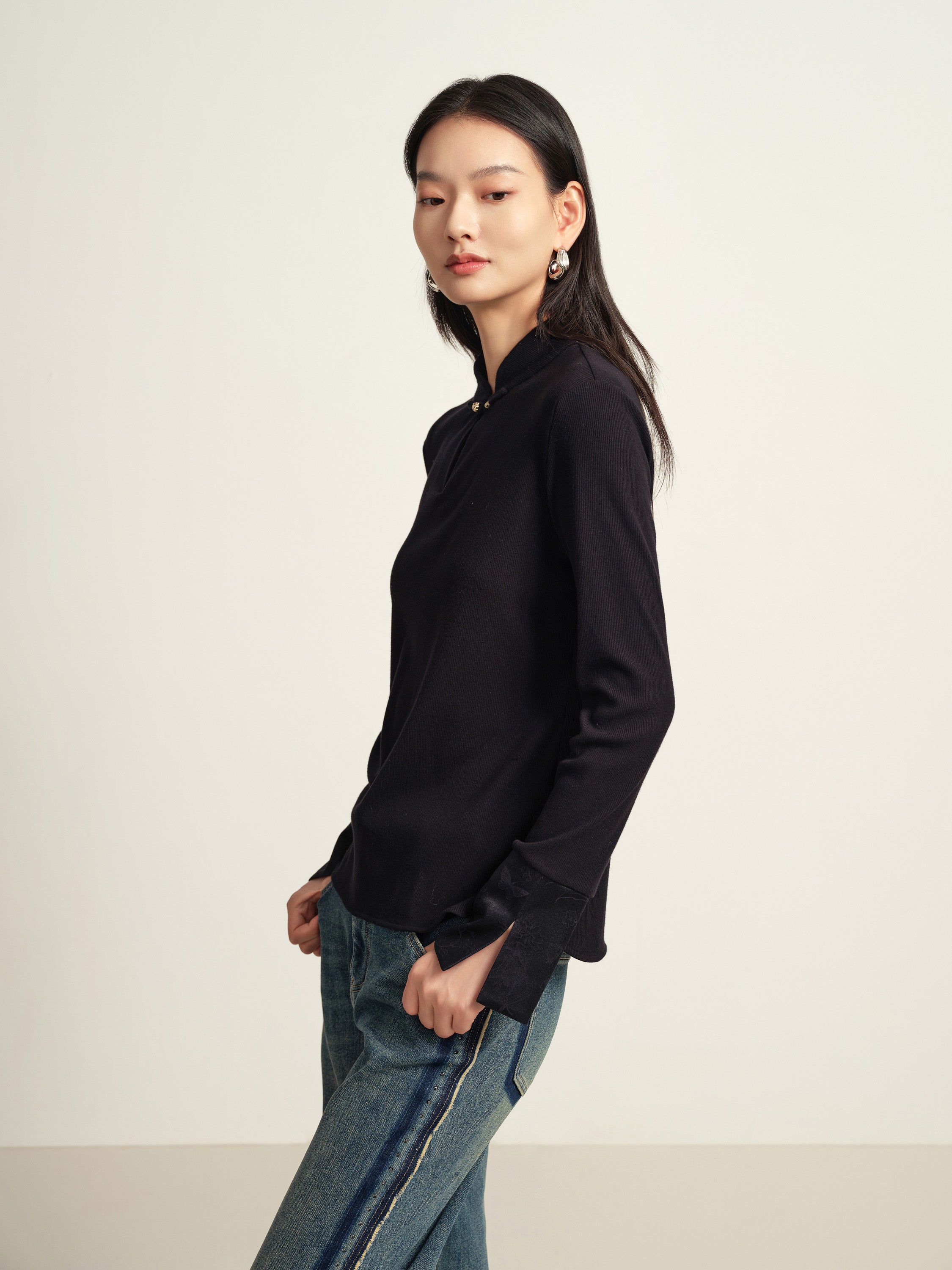 EP YAYING Black Structured Jacket