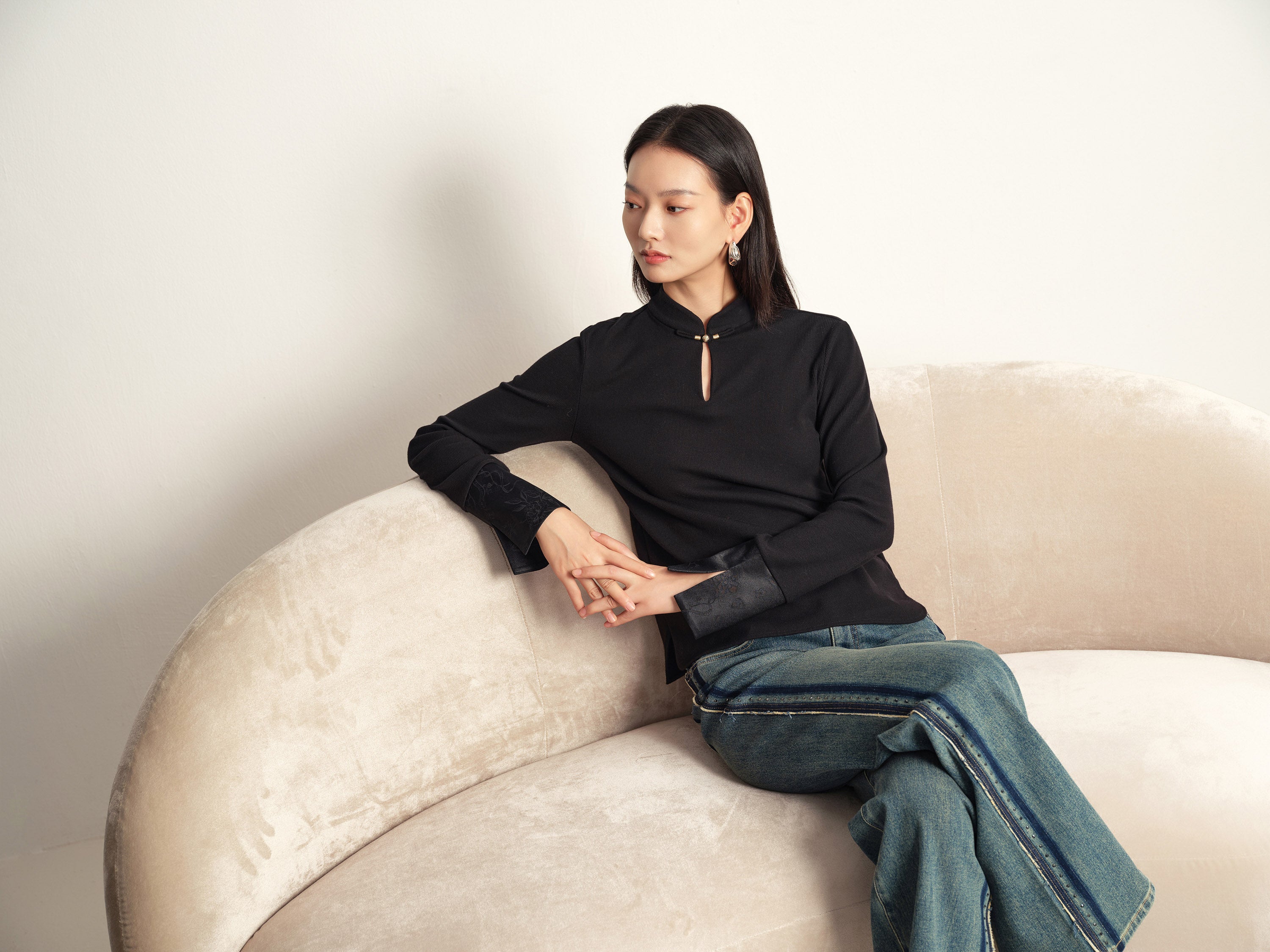 EP YAYING Black Structured Jacket