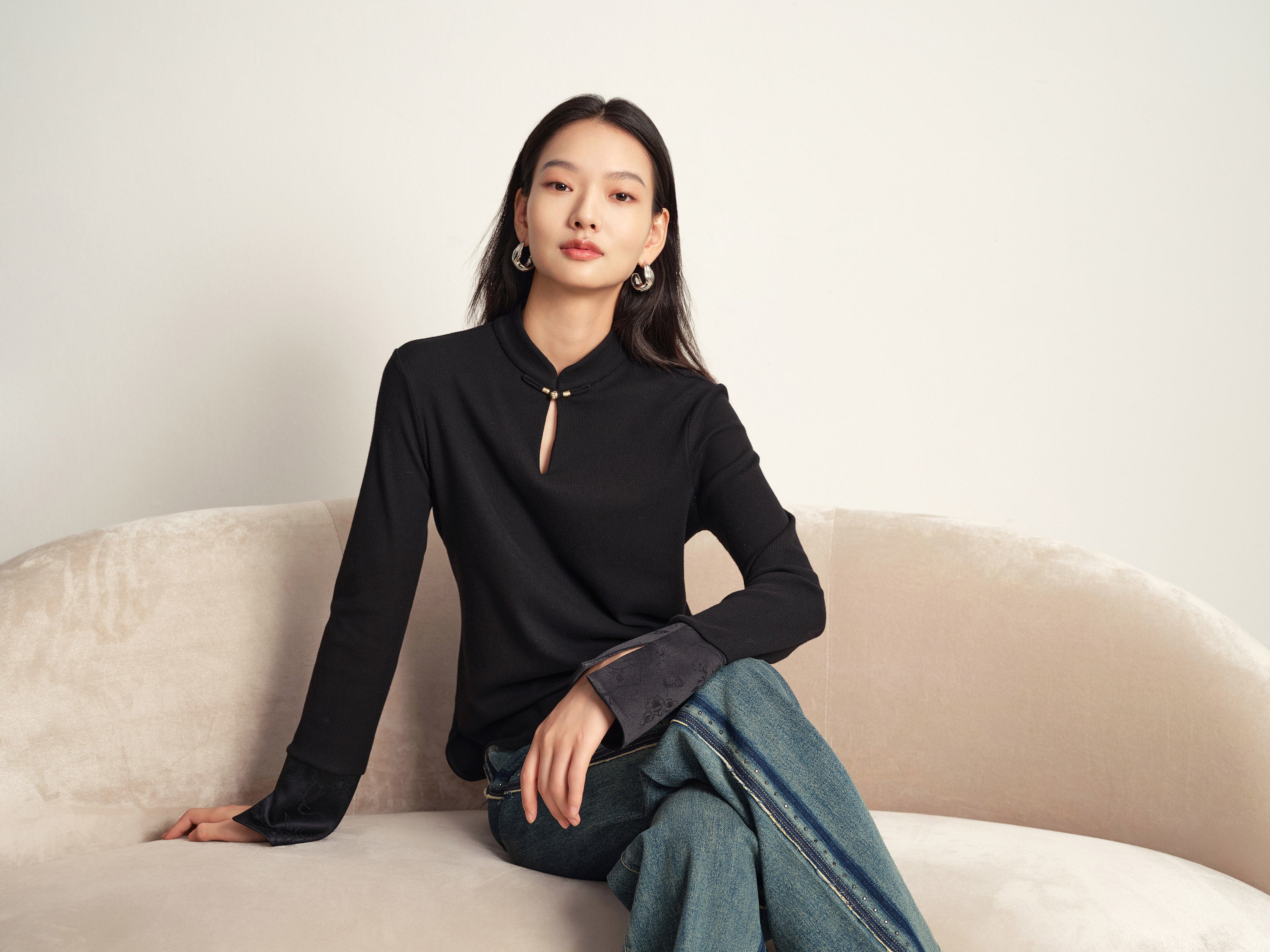 EP YAYING Black Structured Jacket