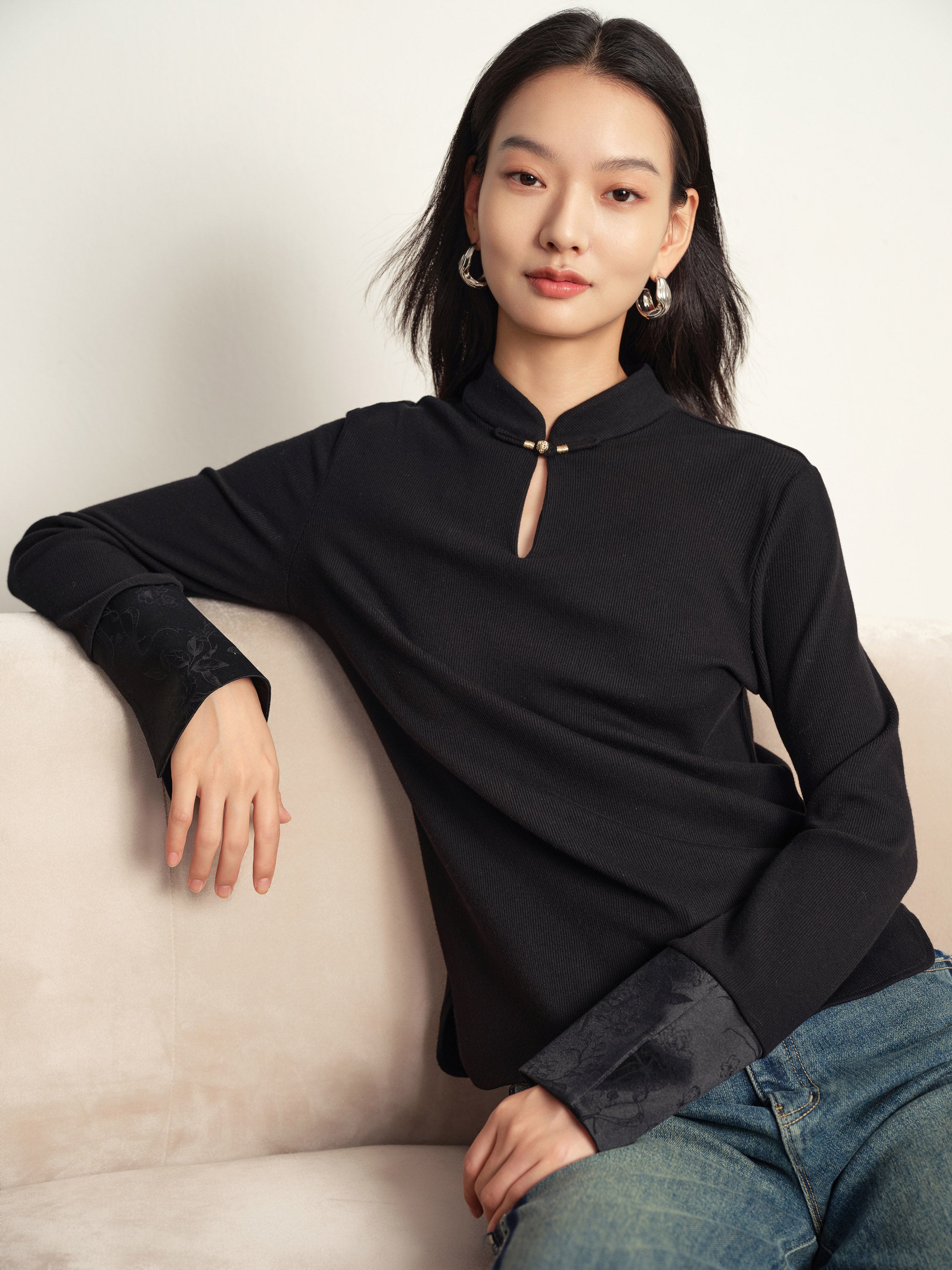 EP YAYING Black Structured Jacket