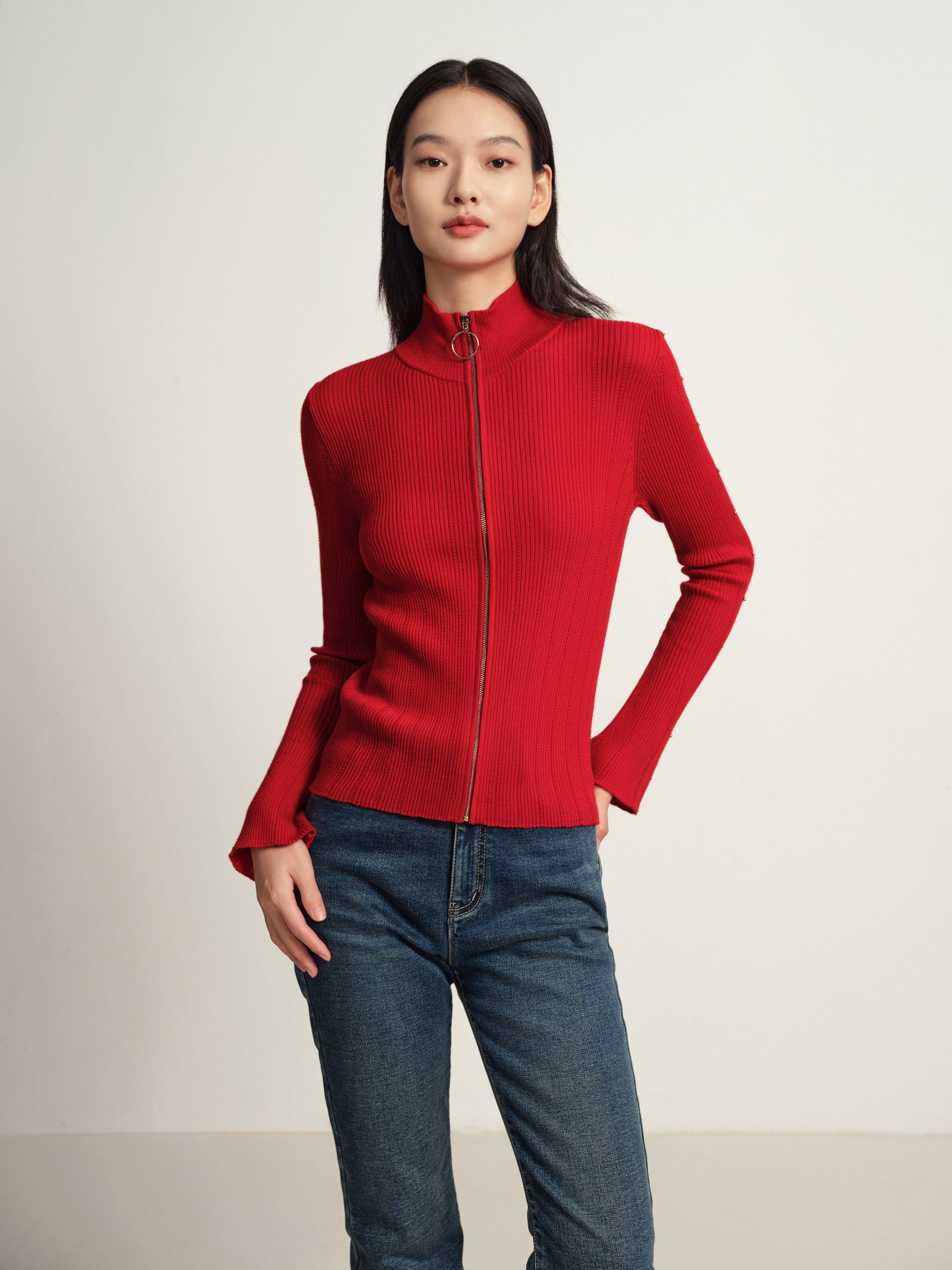 EP YAYING Red Knit Sweater