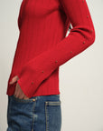 EP YAYING Red Knit Sweater