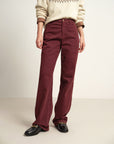 EP YAYING Burgundy Slim Fit Pants