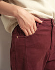 EP YAYING Burgundy Slim Fit Pants