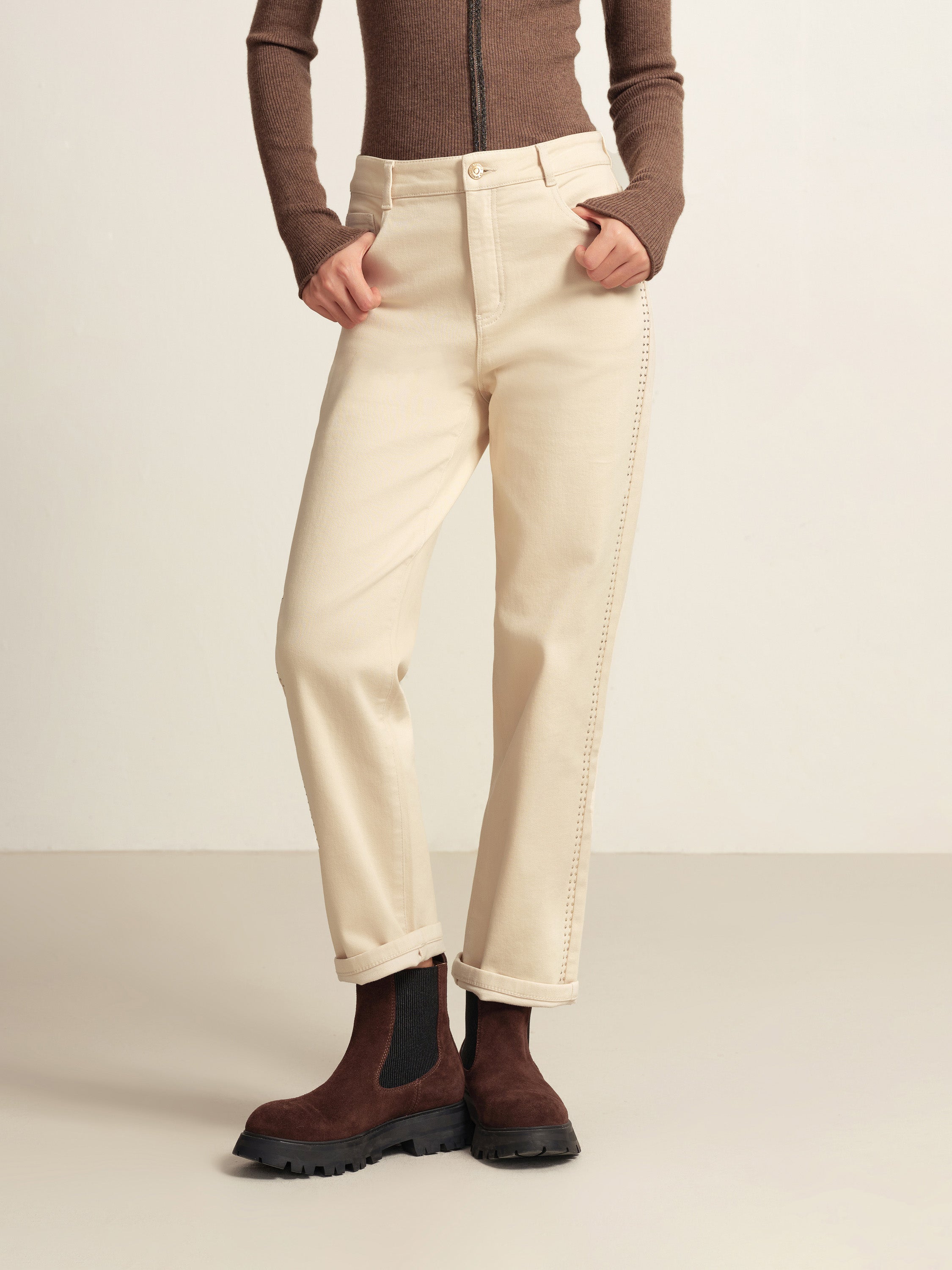 EP YAYING Beige Trousers