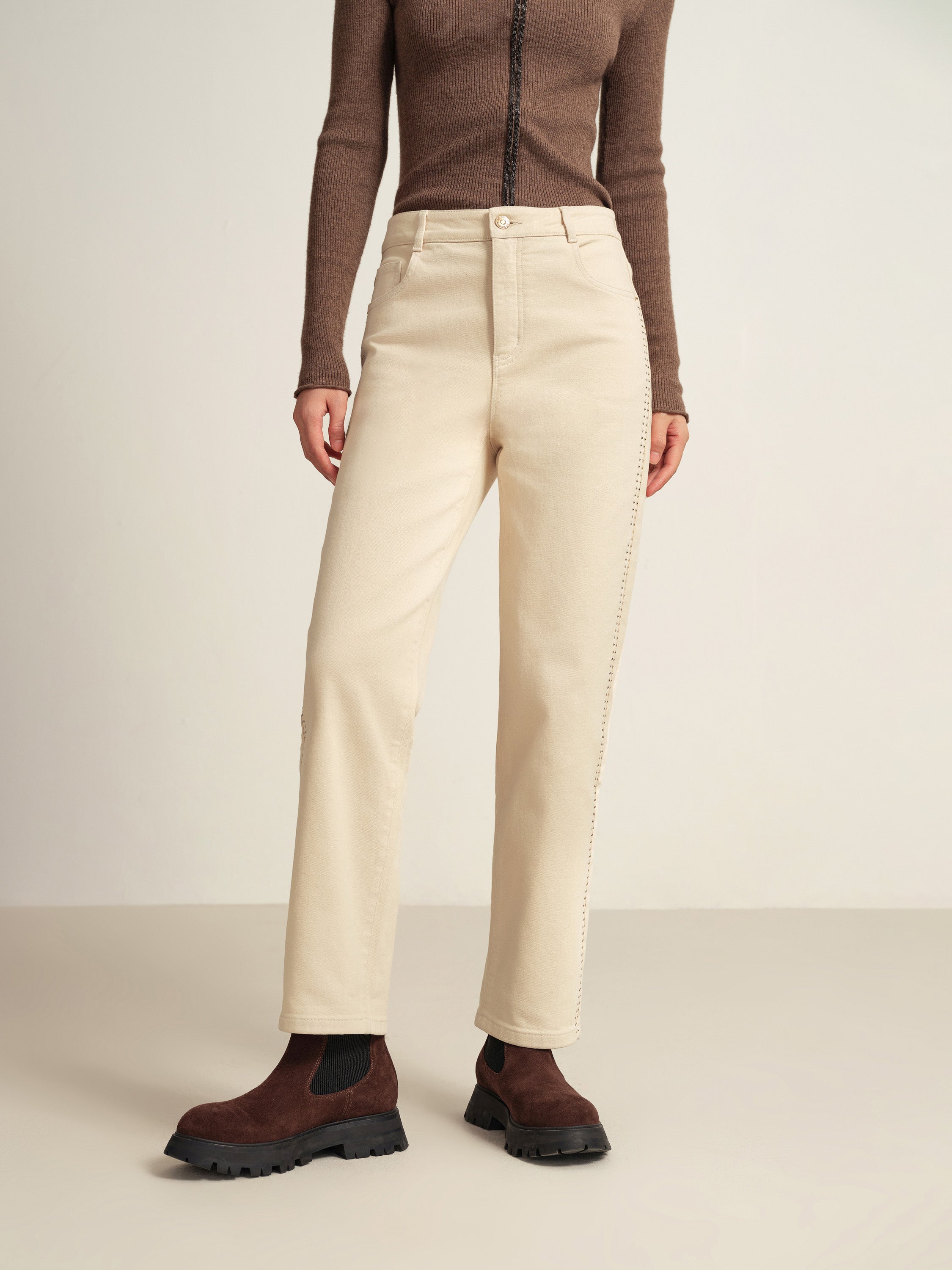 EP YAYING Beige Trousers