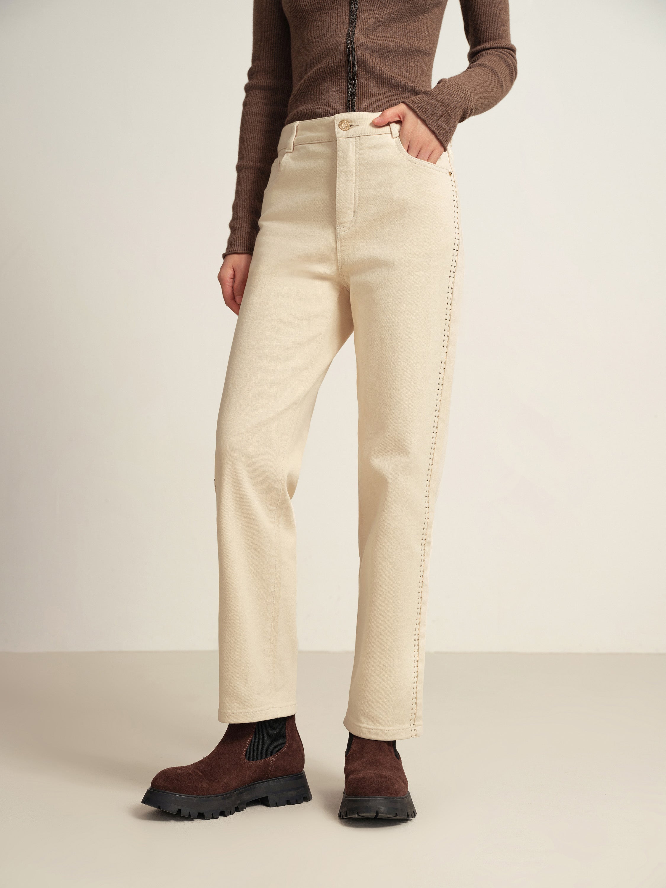 EP YAYING Beige Trousers