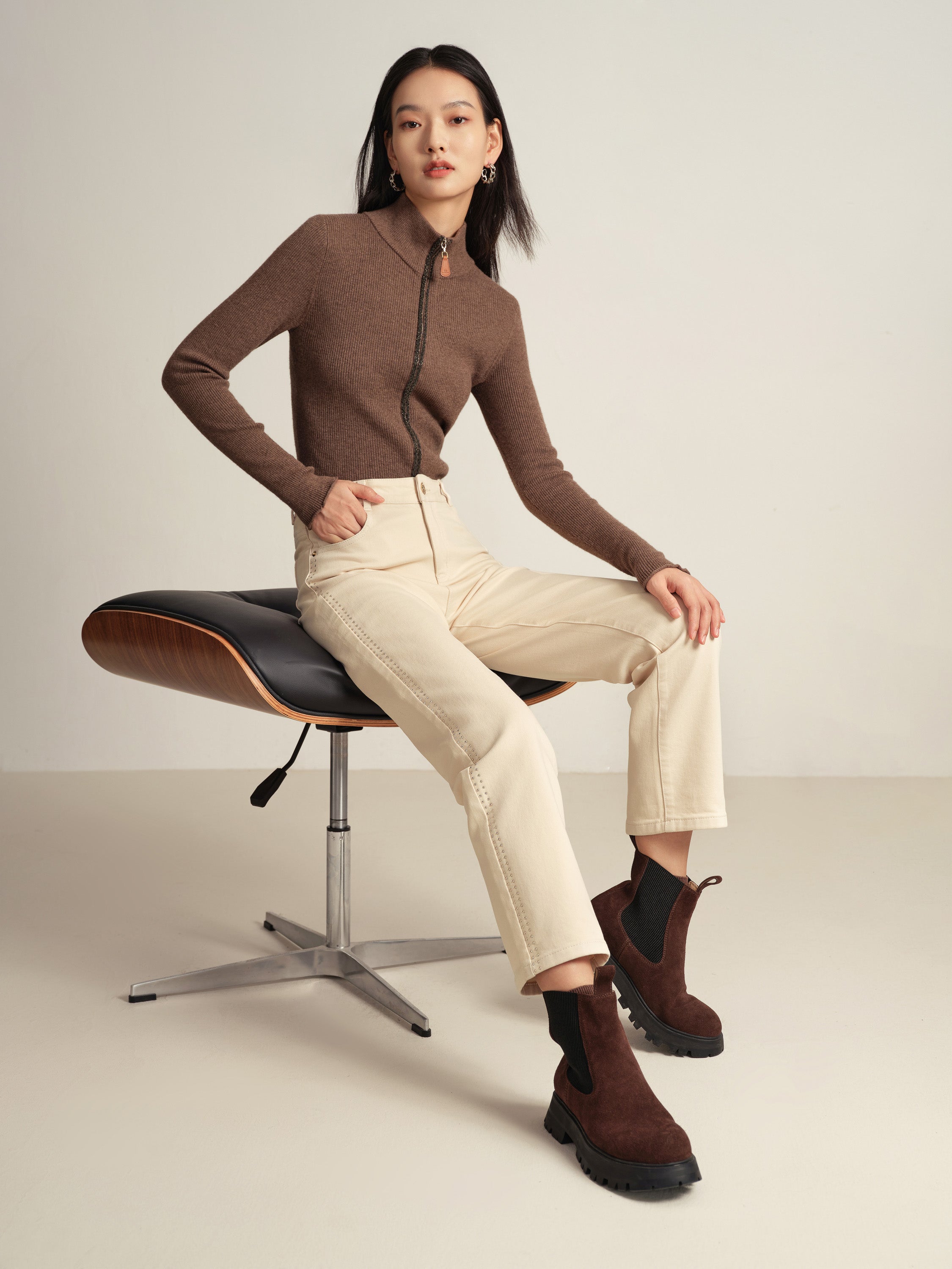 EP YAYING Beige Trousers