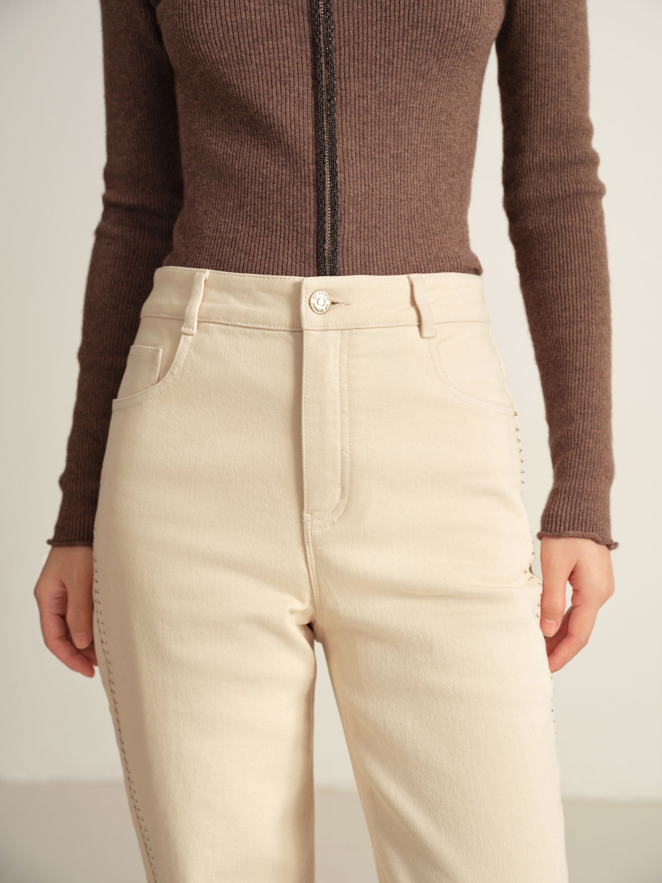 EP YAYING Beige Trousers
