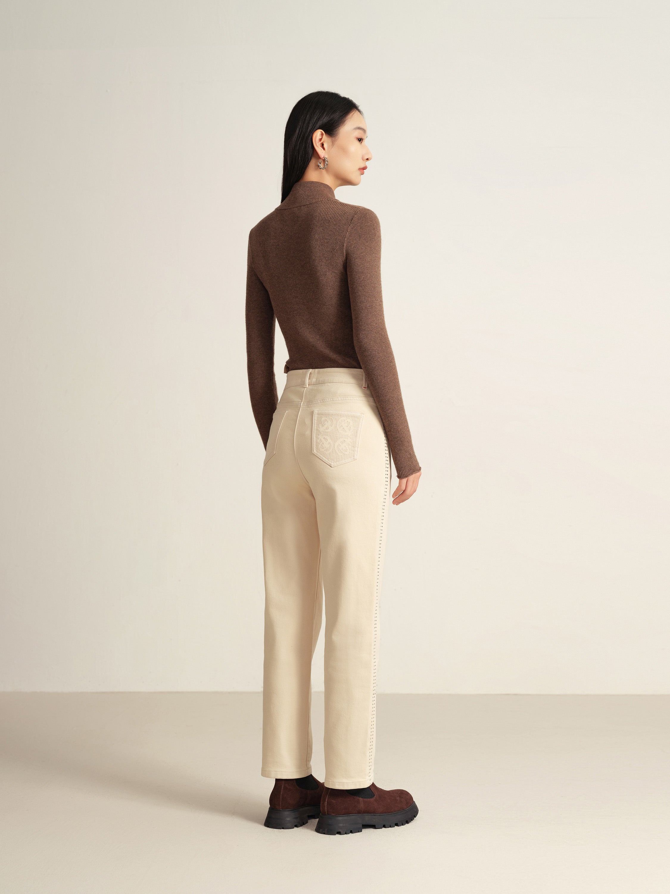 EP YAYING Beige Trousers