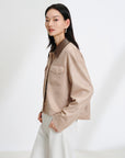 Camel Patchwork lapel jacket EGKPA1253A