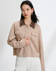 Camel Patchwork lapel jacket EGKPA1253A