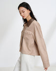 Camel Patchwork lapel jacket EGKPA1253A