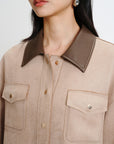 Camel Patchwork lapel jacket EGKPA1253A